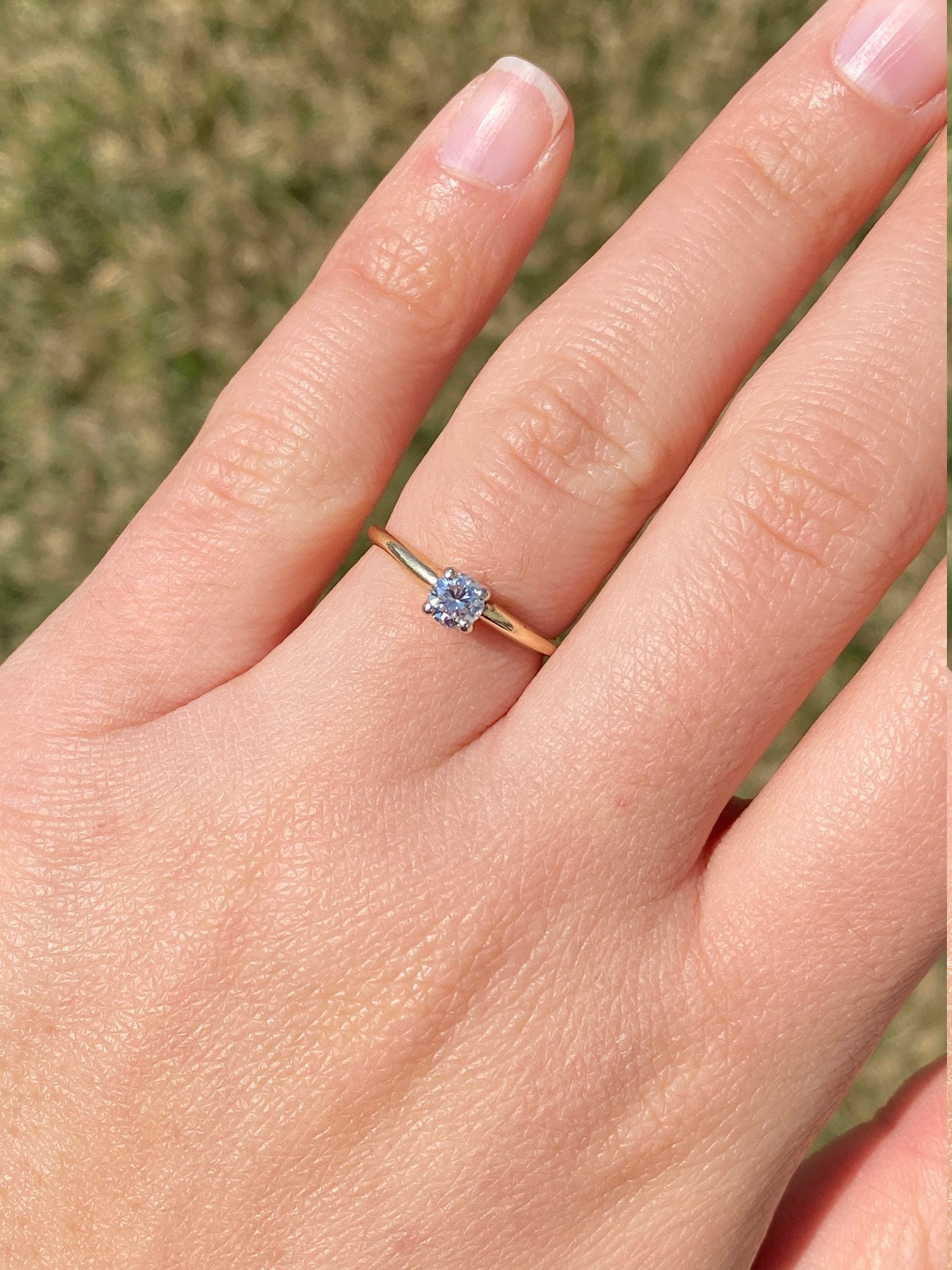 The Kaisley: Ladies Vintage 14K Diamond Solitaire Engagement Ring - Image 7