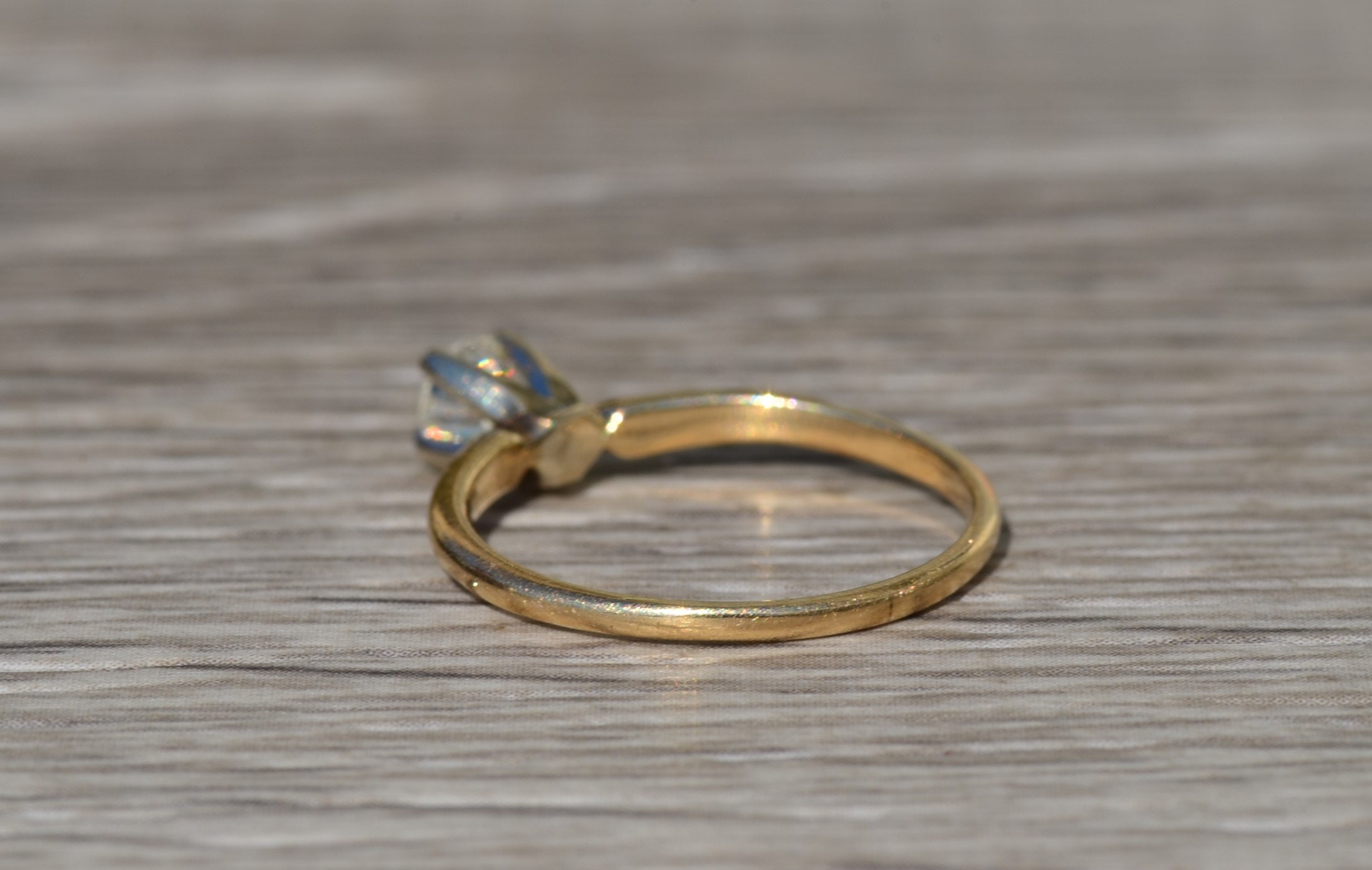 The Kaisley: Ladies Vintage 14K Diamond Solitaire Engagement Ring - Image 3