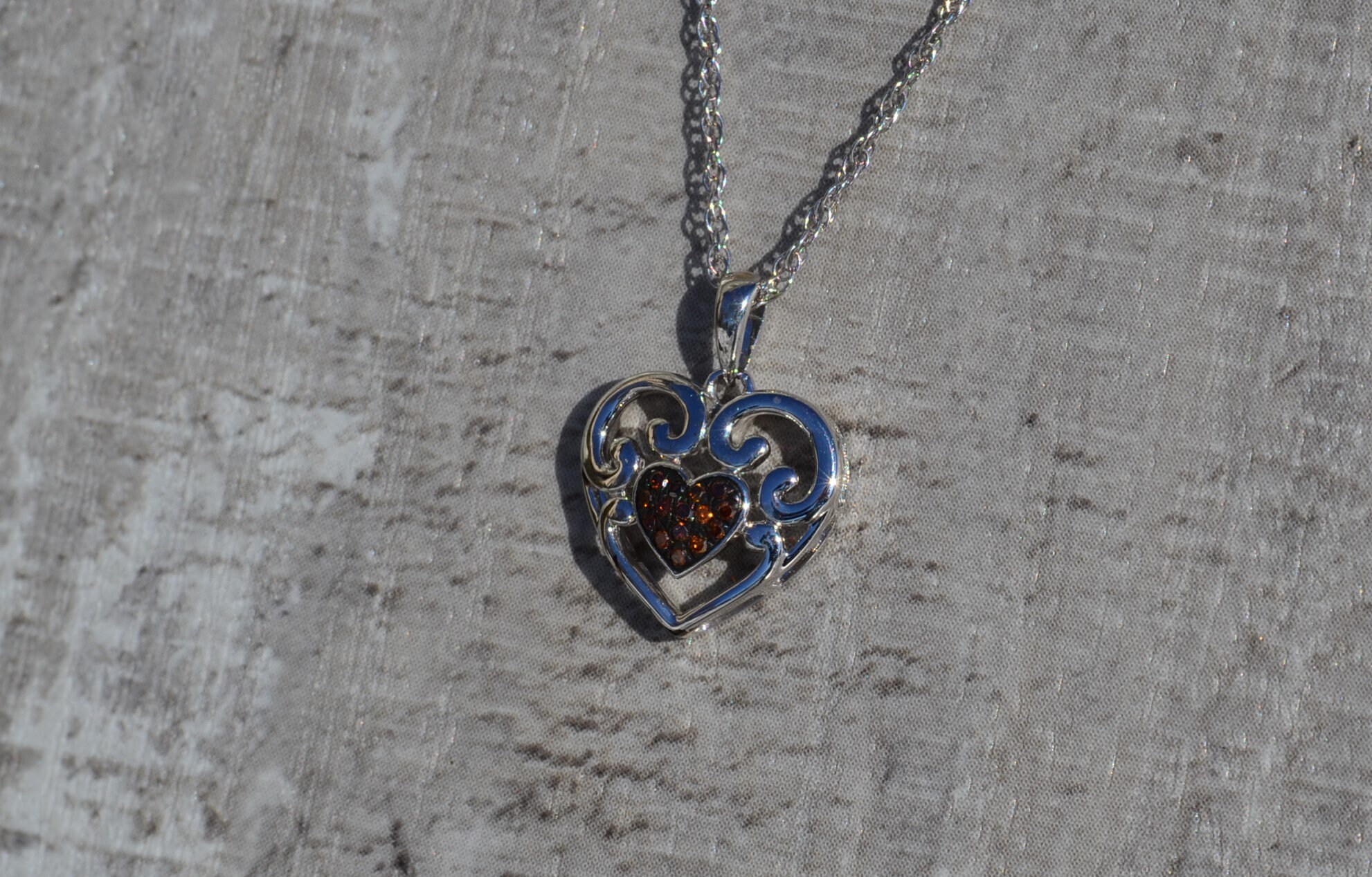SOLD - The Sienna: Ladies 14K Heart and Diamond Necklace - Image 2