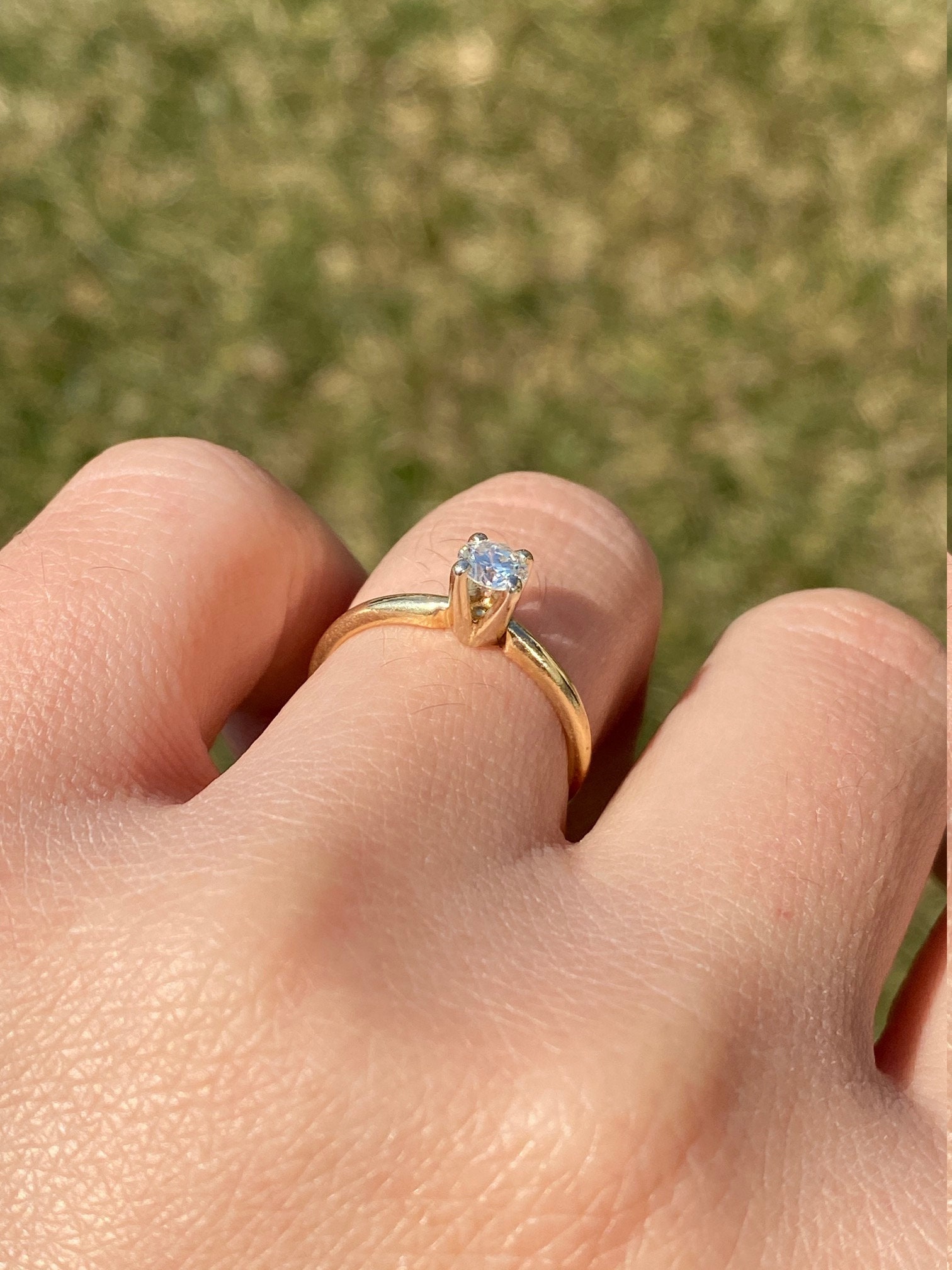 The Kaisley: Ladies Vintage 14K Diamond Solitaire Engagement Ring - Image 9