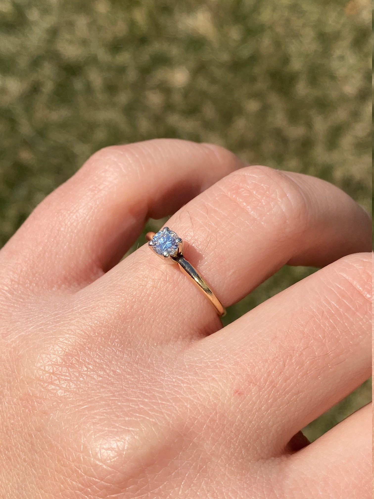 The Kaisley: Ladies Vintage 14K Diamond Solitaire Engagement Ring - Image 8