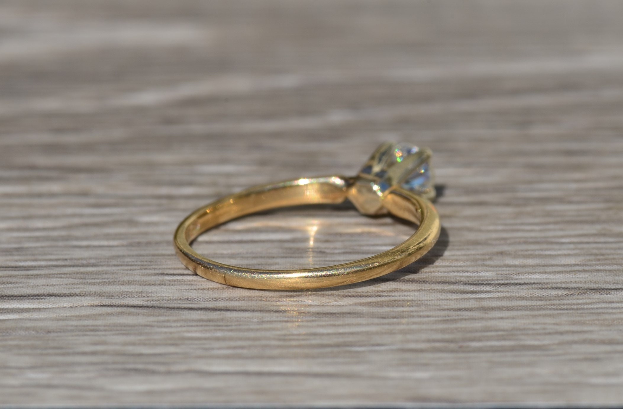 The Kaisley: Ladies Vintage 14K Diamond Solitaire Engagement Ring - Image 4