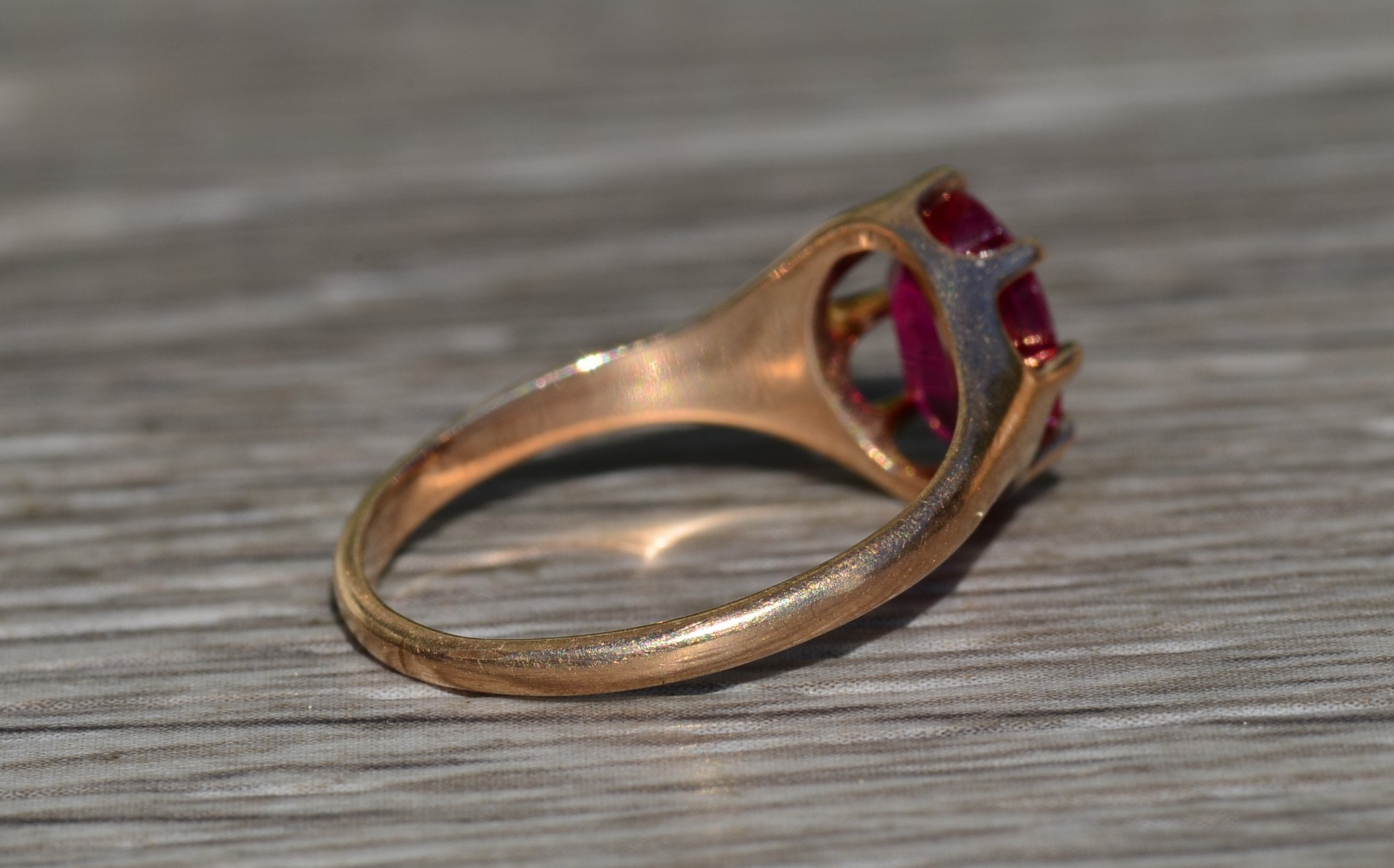 The Pendleton: Ladies Yellow Gold Cocktail Ring set with Laboratory Grown Ruby - Image 4