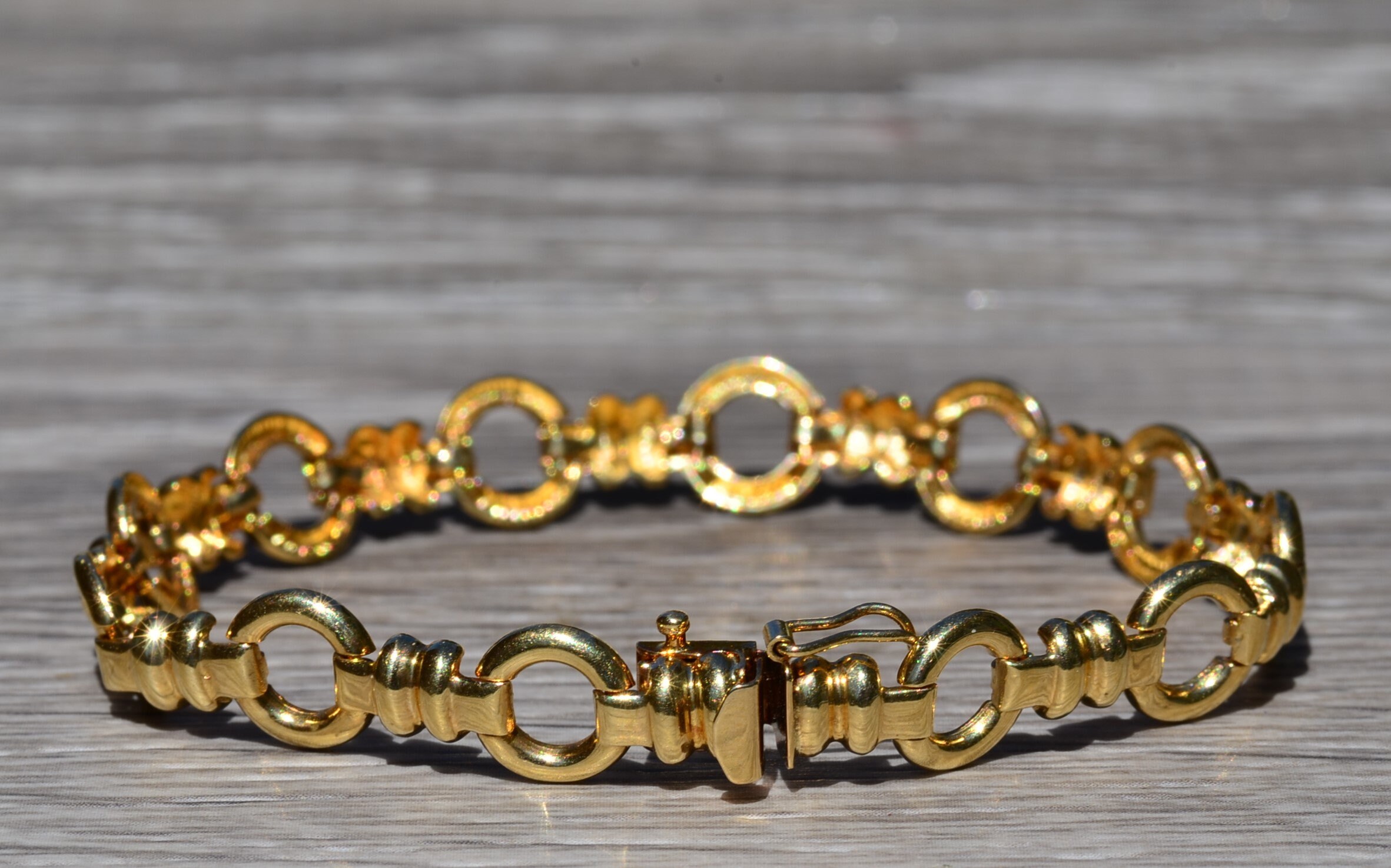 SOLD - The Floraison: Ladies 14K Yellow Gold Cable Style Bracelet - Image 3