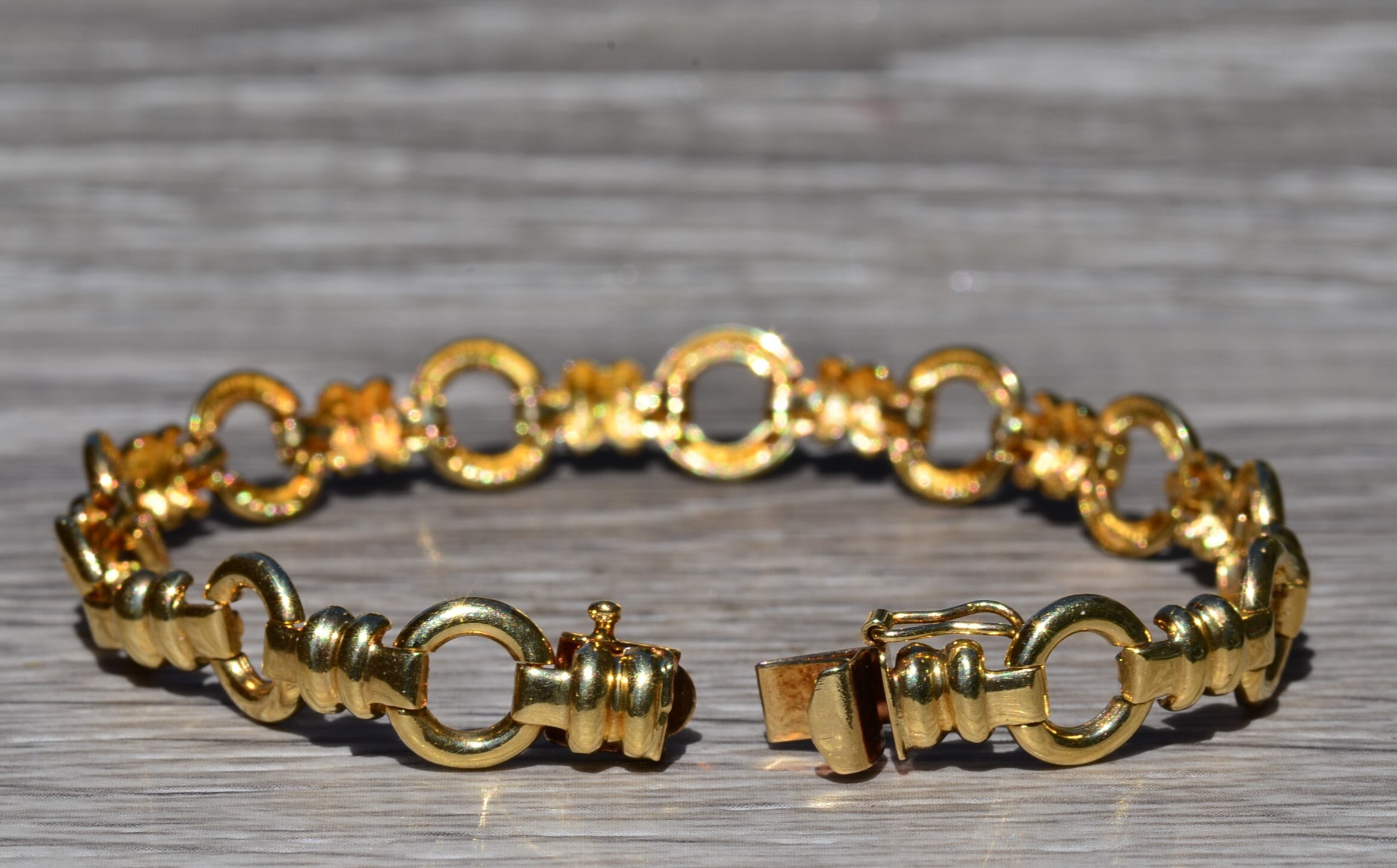 SOLD - The Floraison: Ladies 14K Yellow Gold Cable Style Bracelet - Image 4