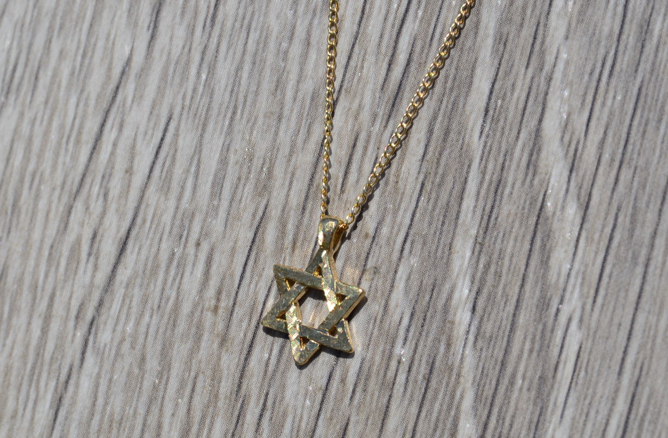 SOLD - Ladies 14K Yellow Gold Star of David Necklace - Image 2