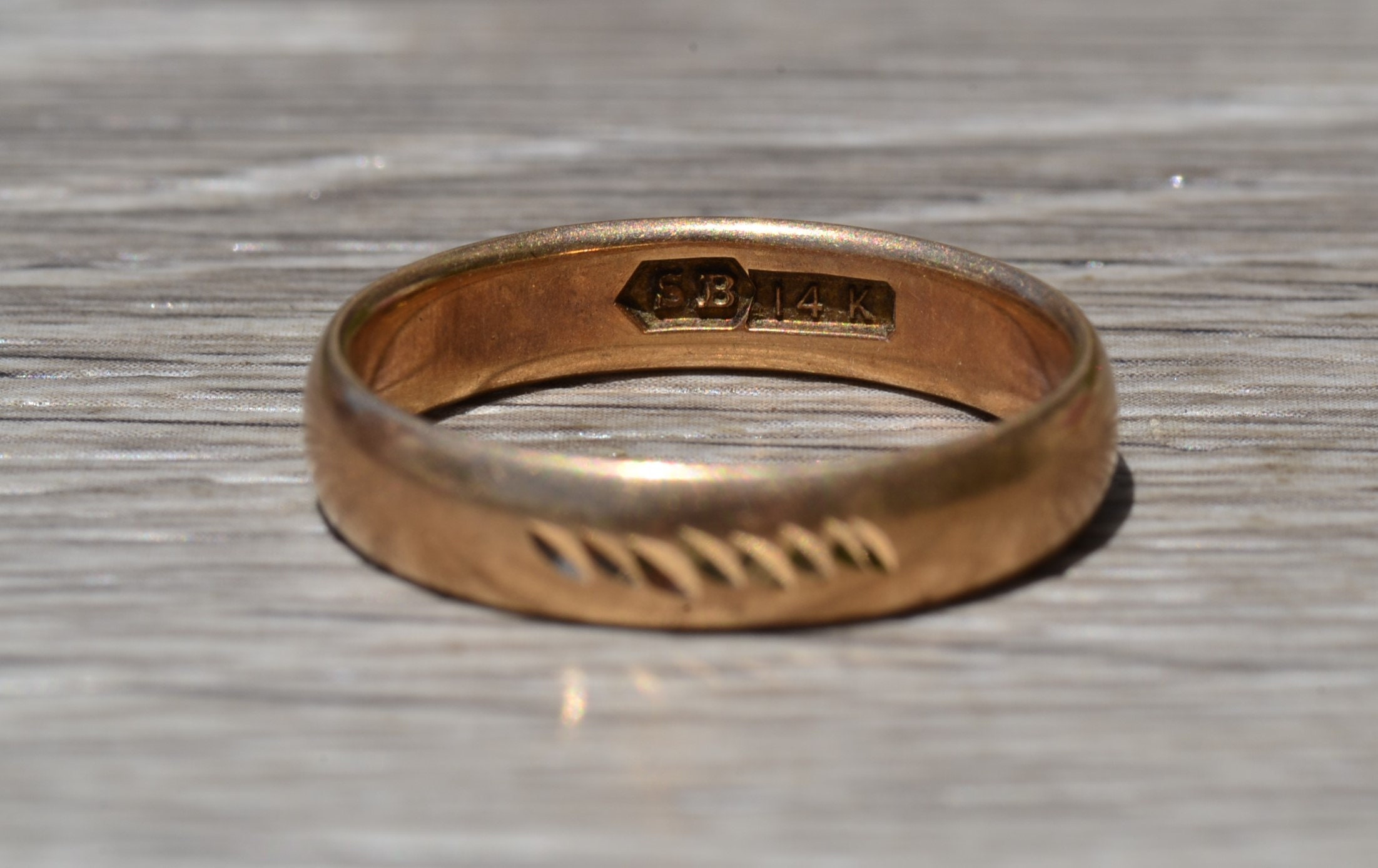 SOLD - The Altdorf Drive: Gentleman's Antique Wedding Band in 14K Rose Gold - Image 2