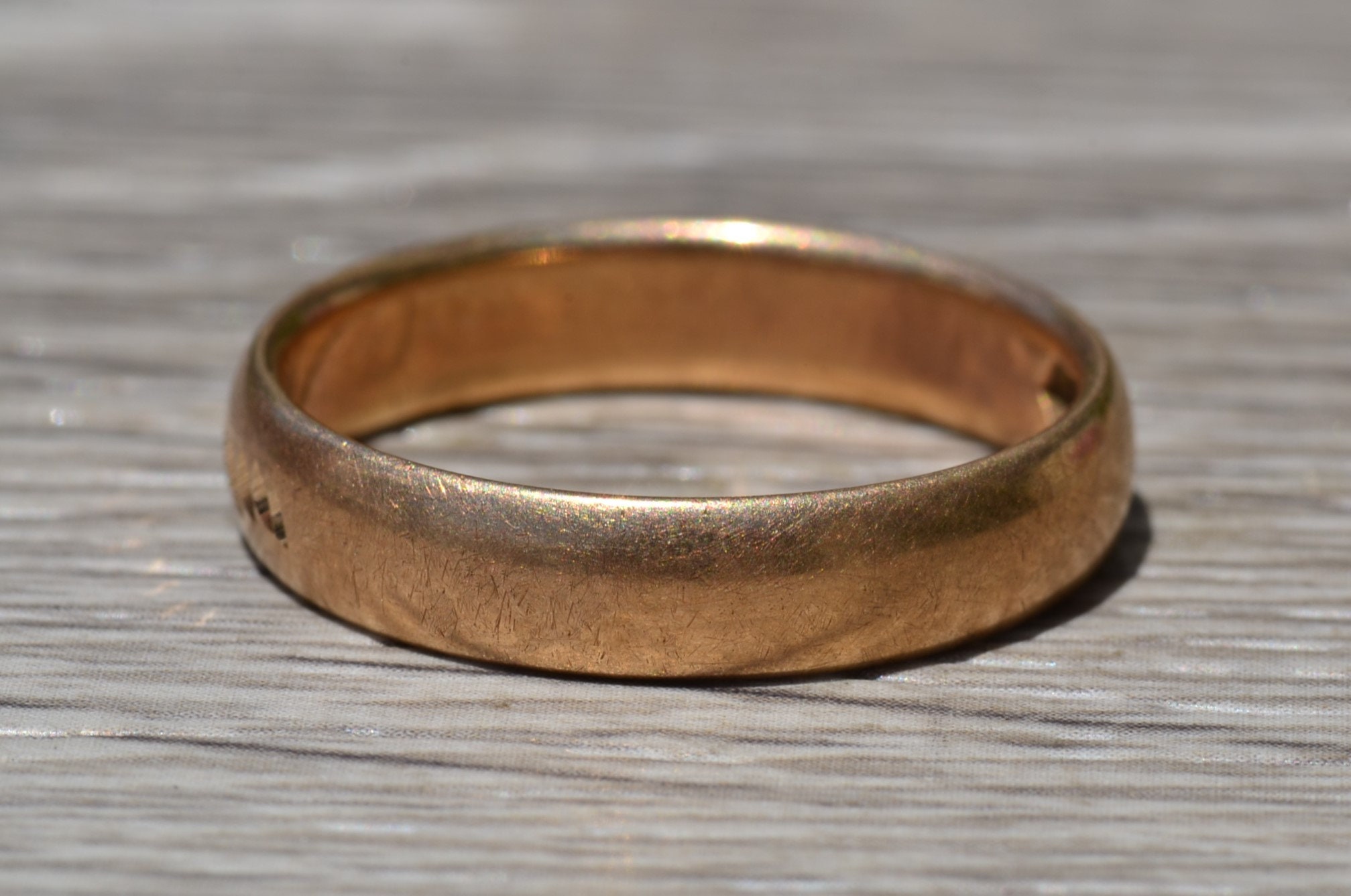 SOLD - The Altdorf Drive: Gentleman's Antique Wedding Band in 14K Rose Gold - Image 3