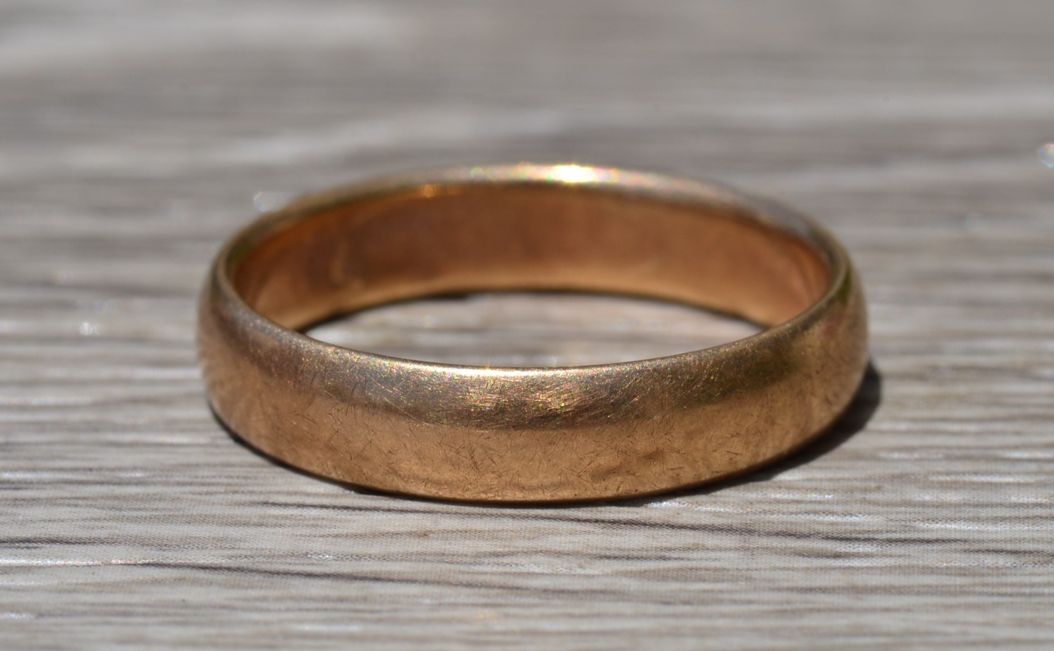 SOLD - The Altdorf Drive: Gentleman's Antique Wedding Band in 14K Rose Gold - Image 4