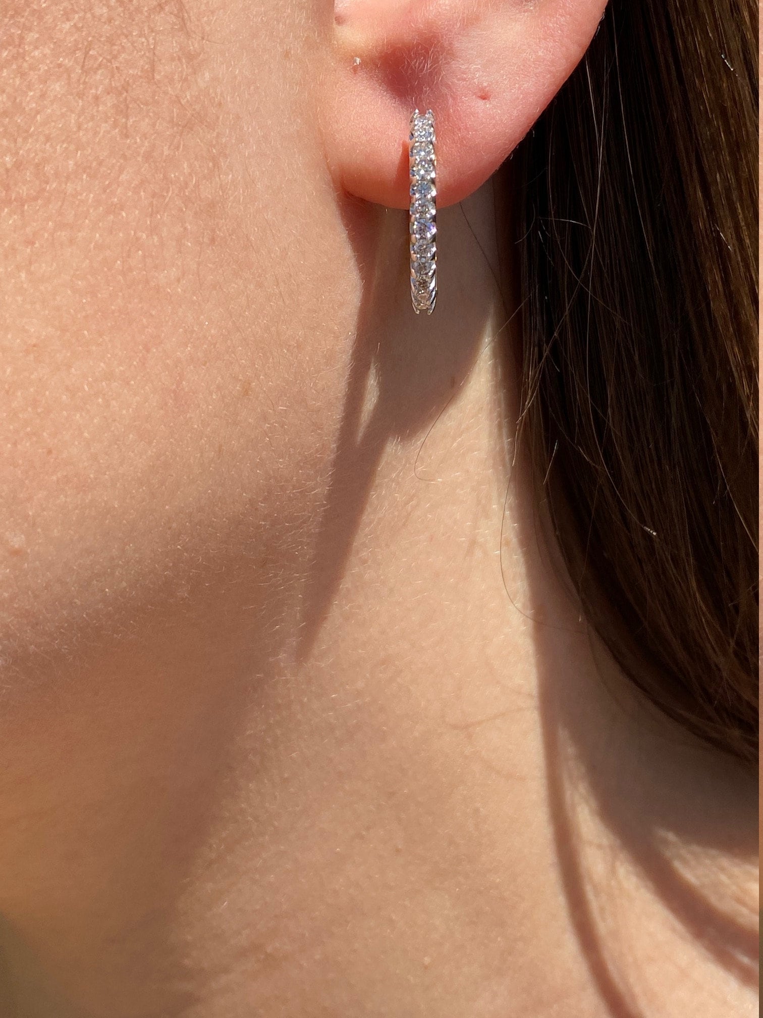 SOLD - The Lackens: Ladies Two Tone Gold Diamond Set Hoop Earrings - Image 9