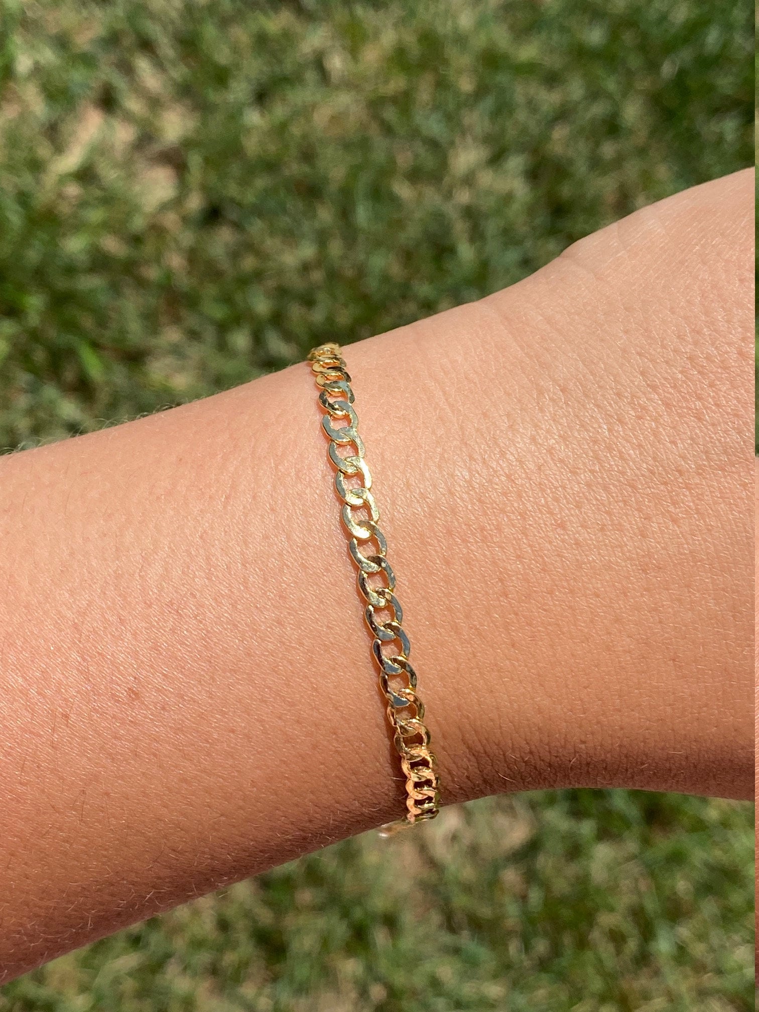 SOLD - The Balting: Ladies 14K Yellow Gold Curb Style Bracelet - Image 5