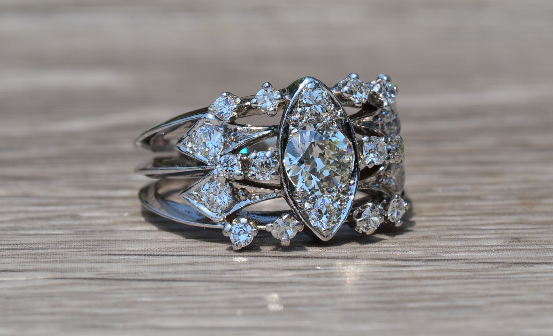 SOLD - The Willamette: Ladies 14K White Gold Engagement Style Ring set with Diamonds - Image 2