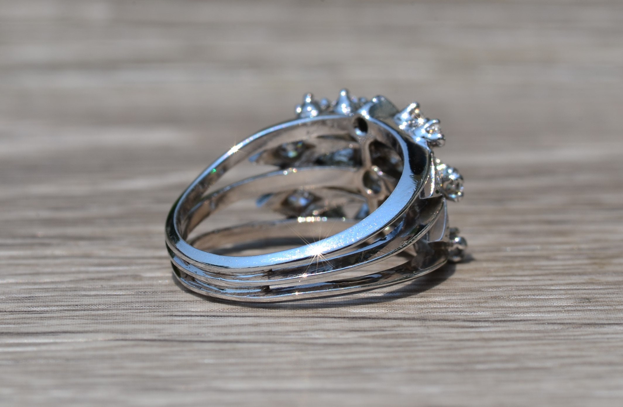 SOLD - The Willamette: Ladies 14K White Gold Engagement Style Ring set with Diamonds - Image 3