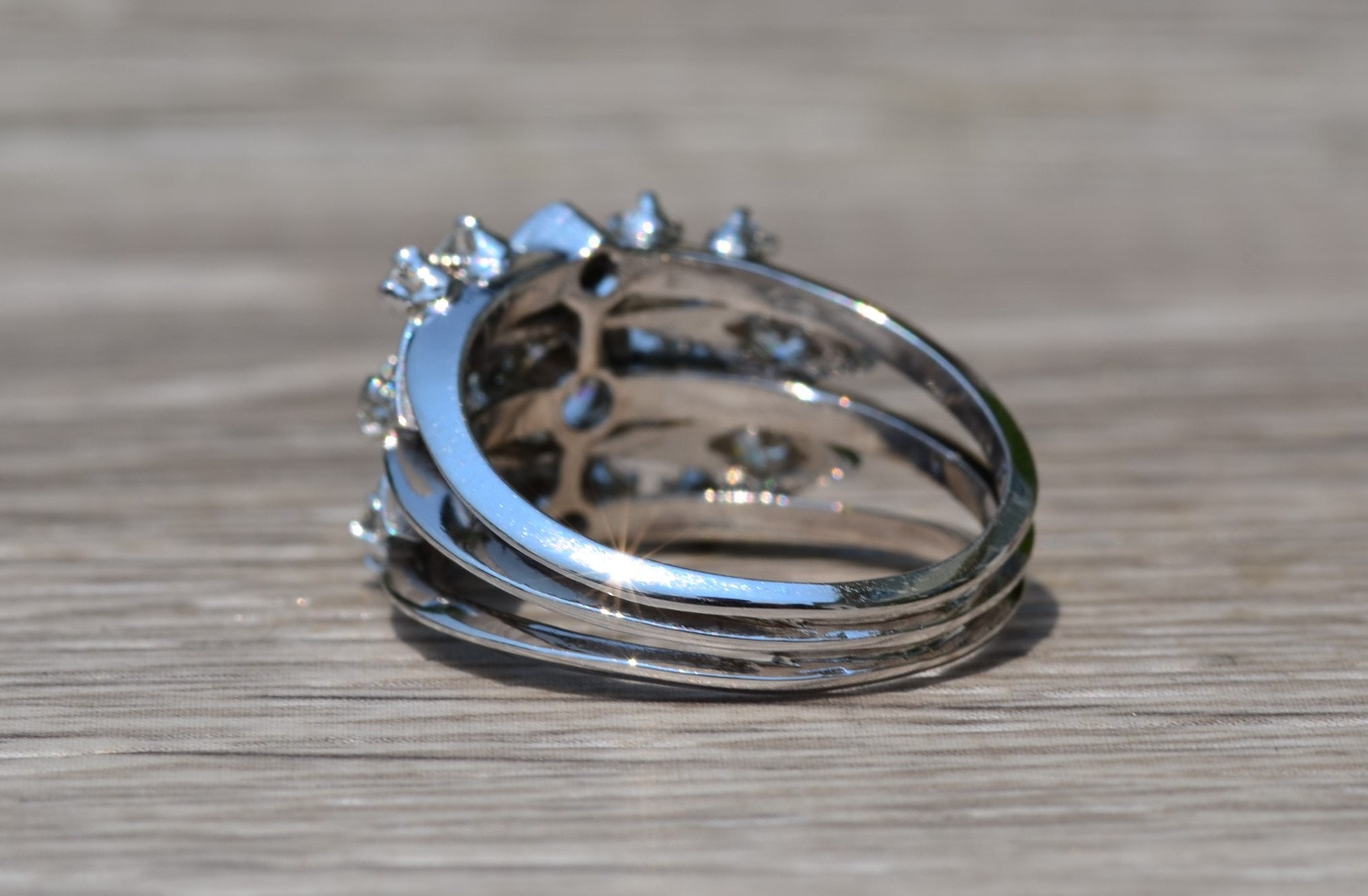 SOLD - The Willamette: Ladies 14K White Gold Engagement Style Ring set with Diamonds - Image 4