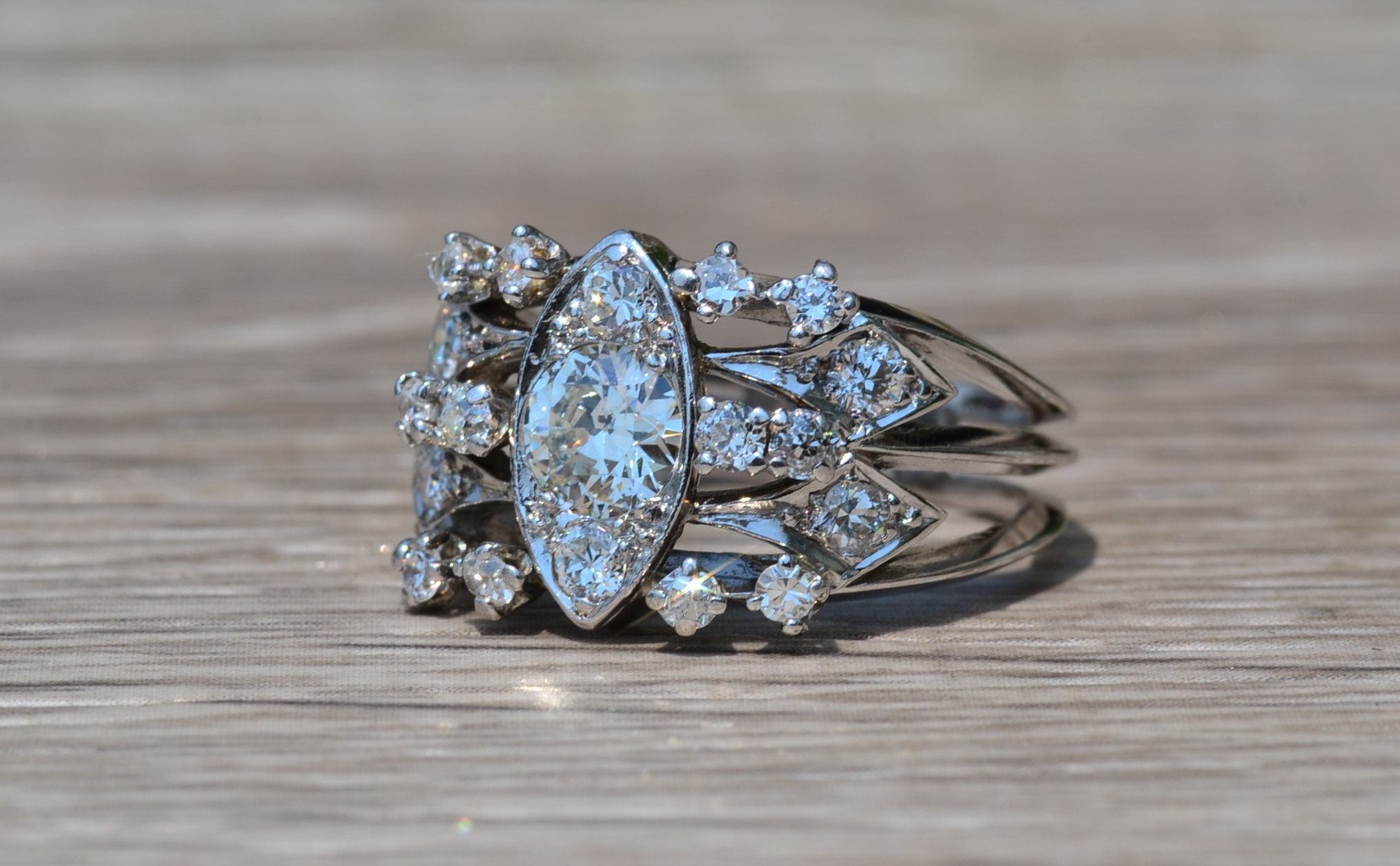 SOLD - The Willamette: Ladies 14K White Gold Engagement Style Ring set with Diamonds - Image 5