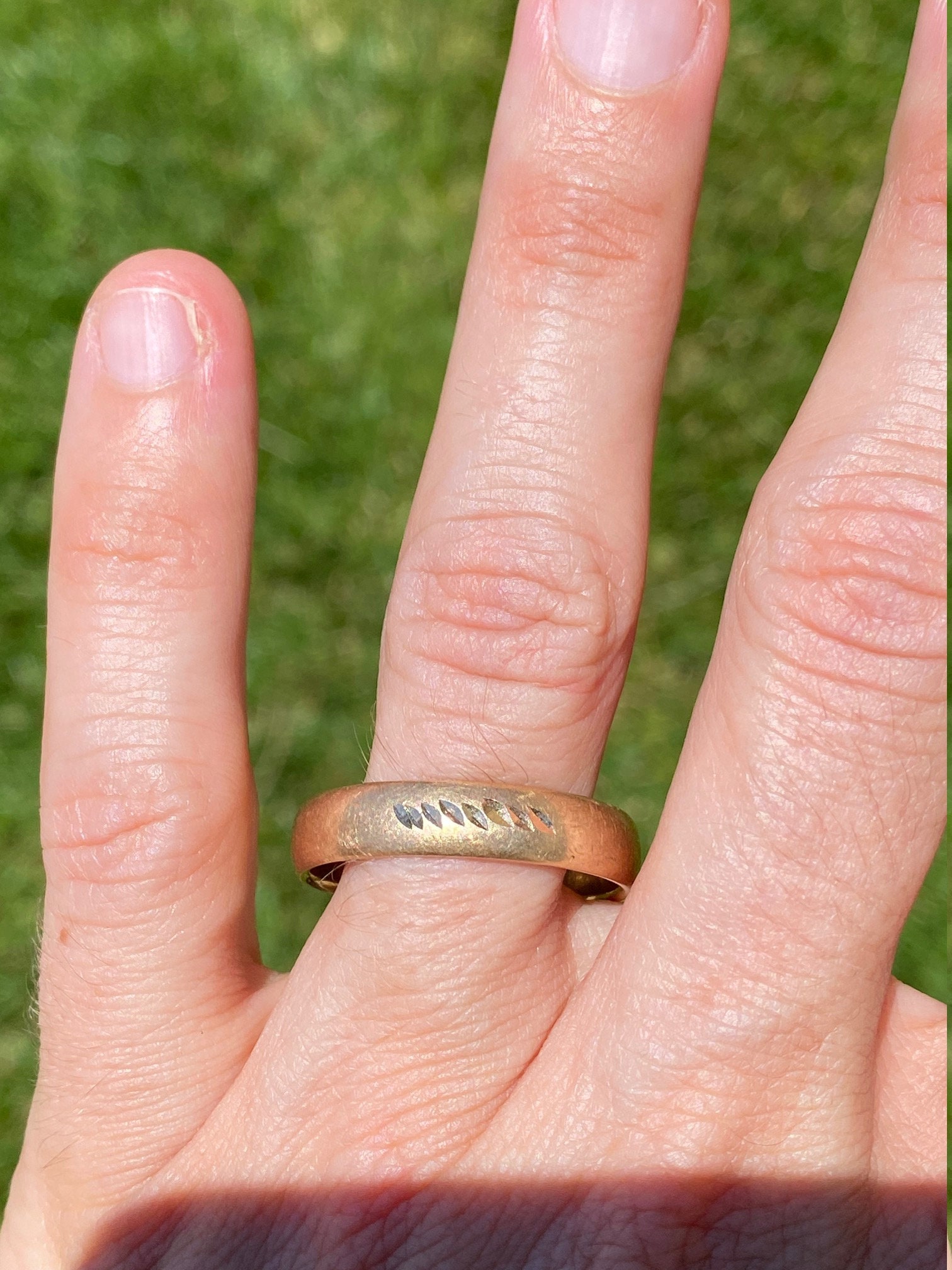 SOLD - The Altdorf Drive: Gentleman's Antique Wedding Band in 14K Rose Gold - Image 5