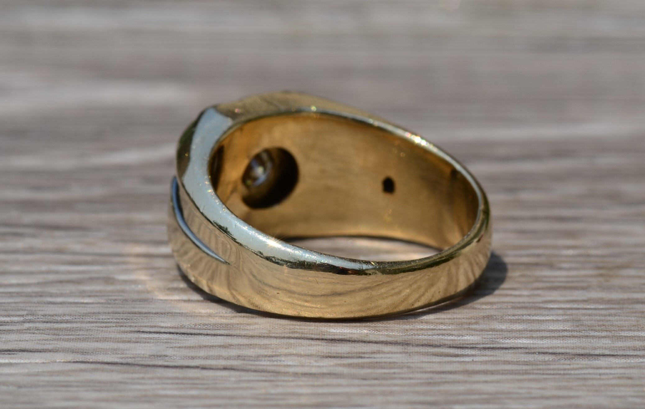 SOLD - The Skylar: Gentlemen's 14K Gold Cocktail Ring set with 0.10 CT Diamond - Image 3