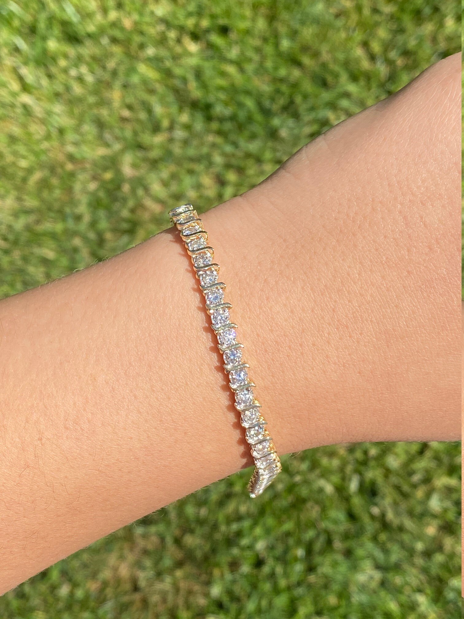 The Eadestown: Ladies 14K Yellow Gold Bracelet set with 5 CTW Diamonds - Image 5