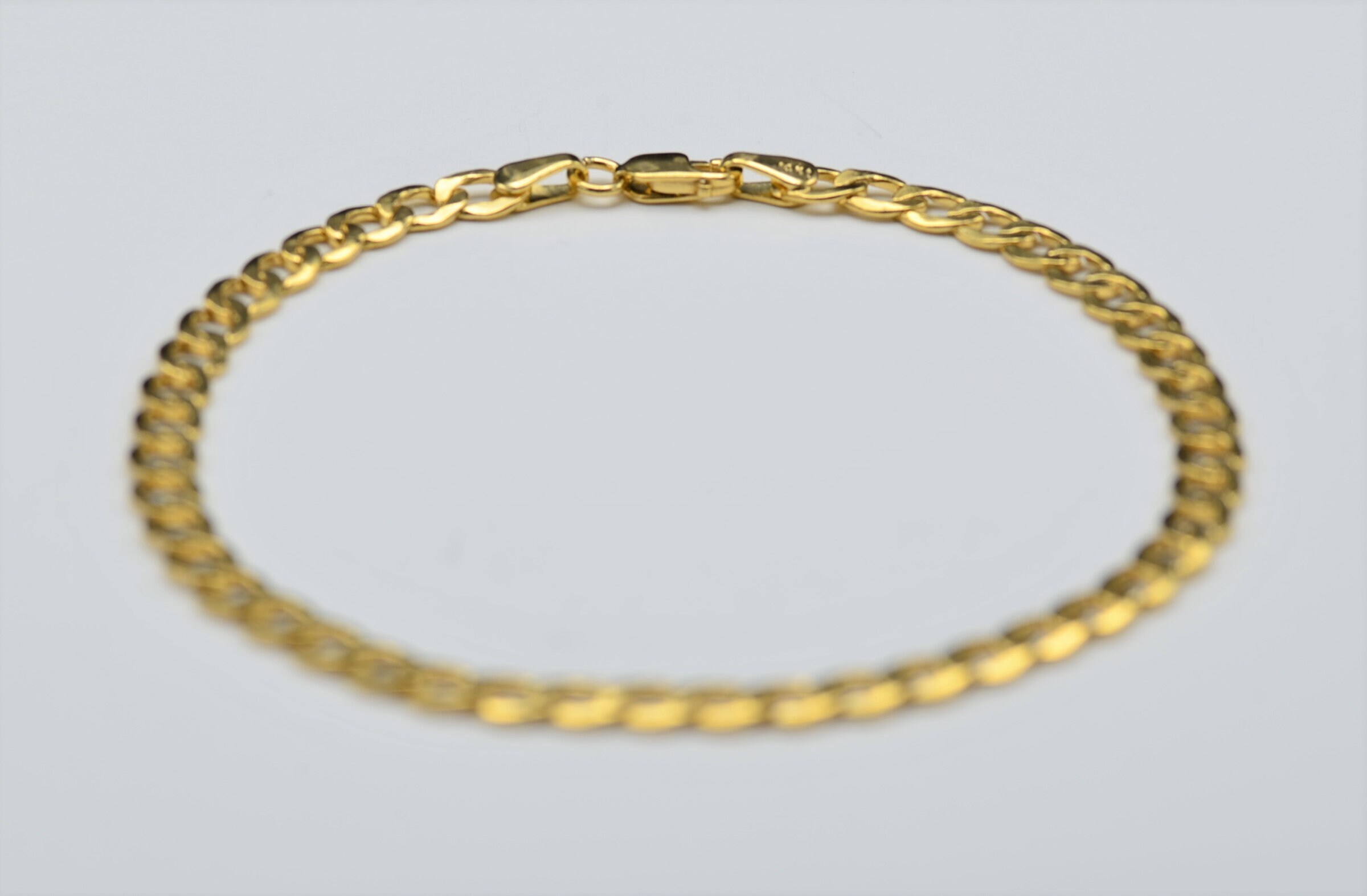 SOLD - The Balting: Ladies 14K Yellow Gold Curb Style Bracelet - Image 2