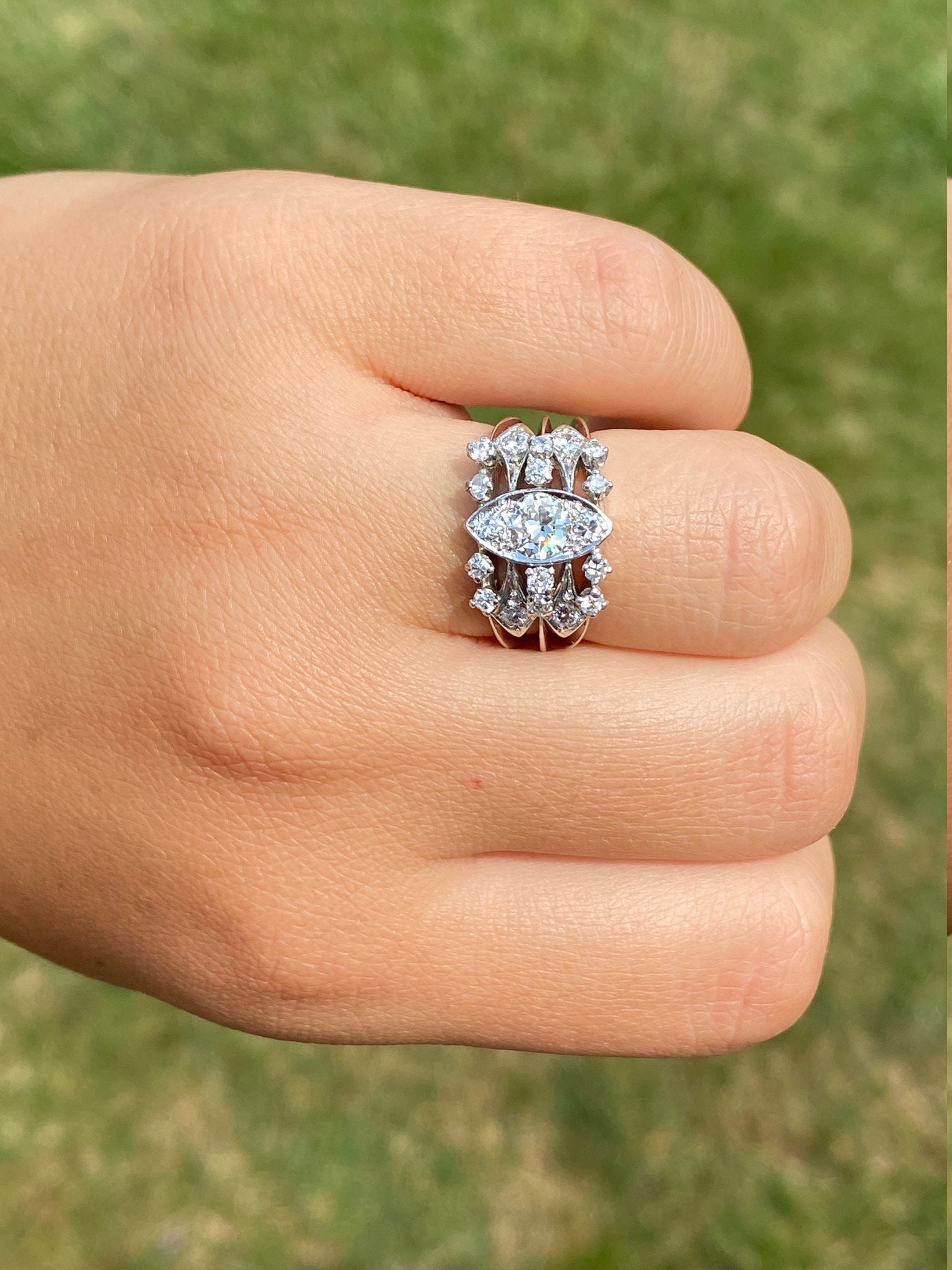 SOLD - The Willamette: Ladies 14K White Gold Engagement Style Ring set with Diamonds - Image 9