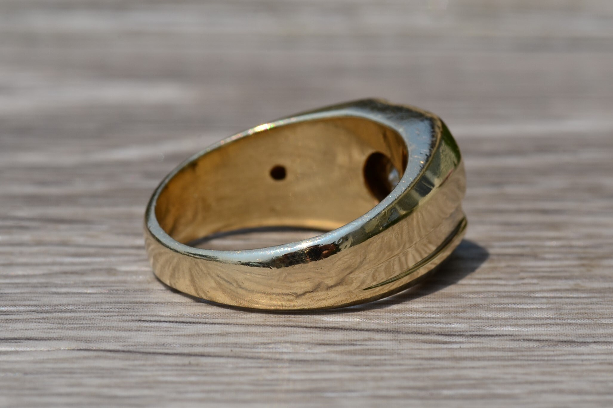 SOLD - The Skylar: Gentlemen's 14K Gold Cocktail Ring set with 0.10 CT Diamond - Image 4