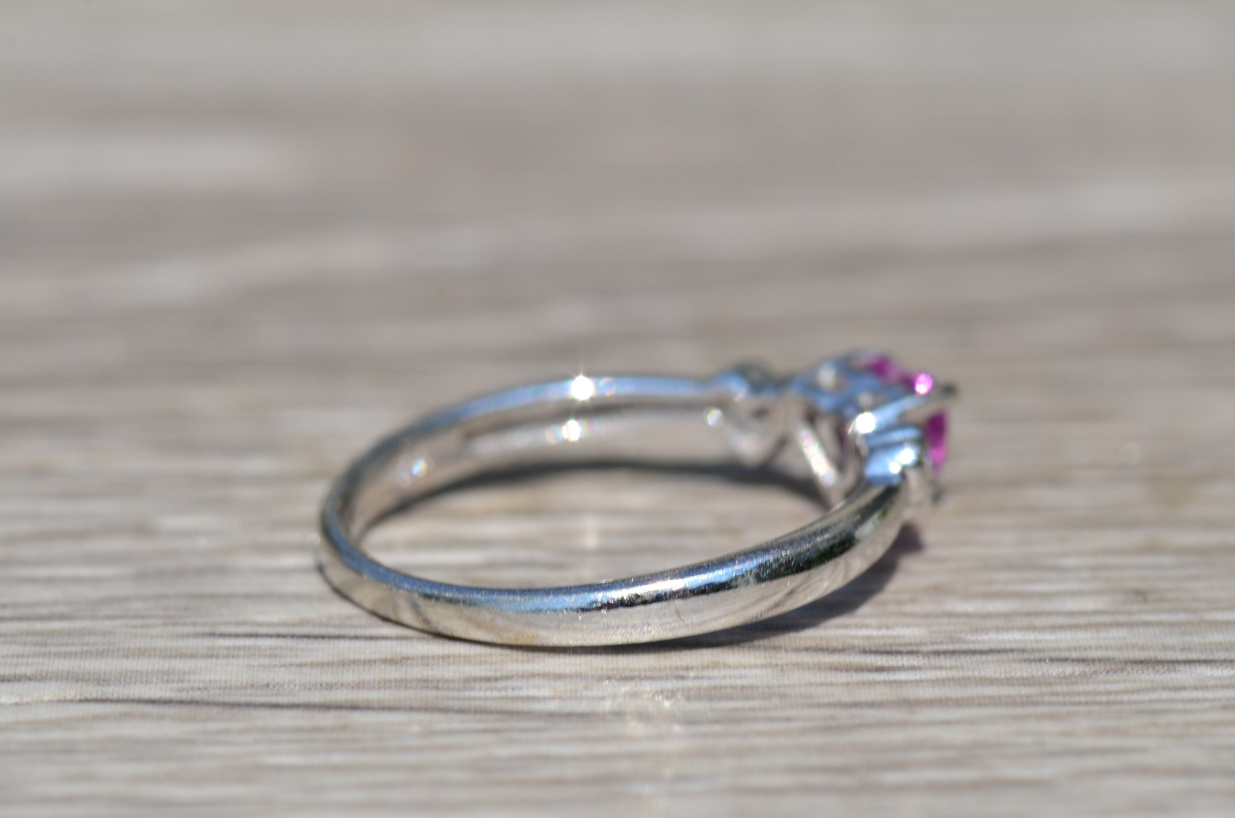 SOLD - The Hallandale: Ladies Heart Shaped Pink Topaz and Diamond Ring - Image 4