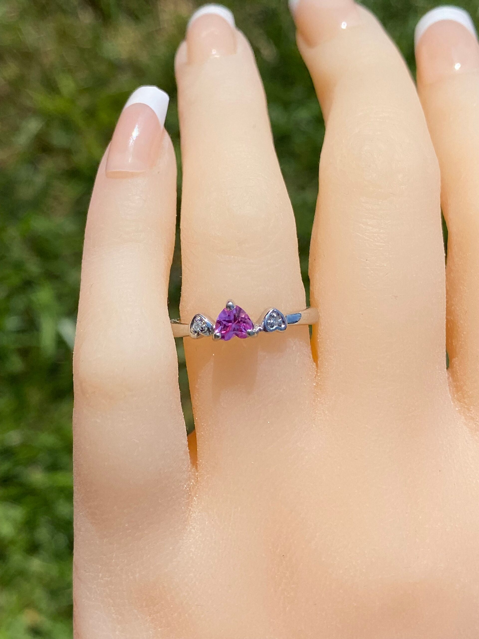 SOLD - The Hallandale: Ladies Heart Shaped Pink Topaz and Diamond Ring - Image 10