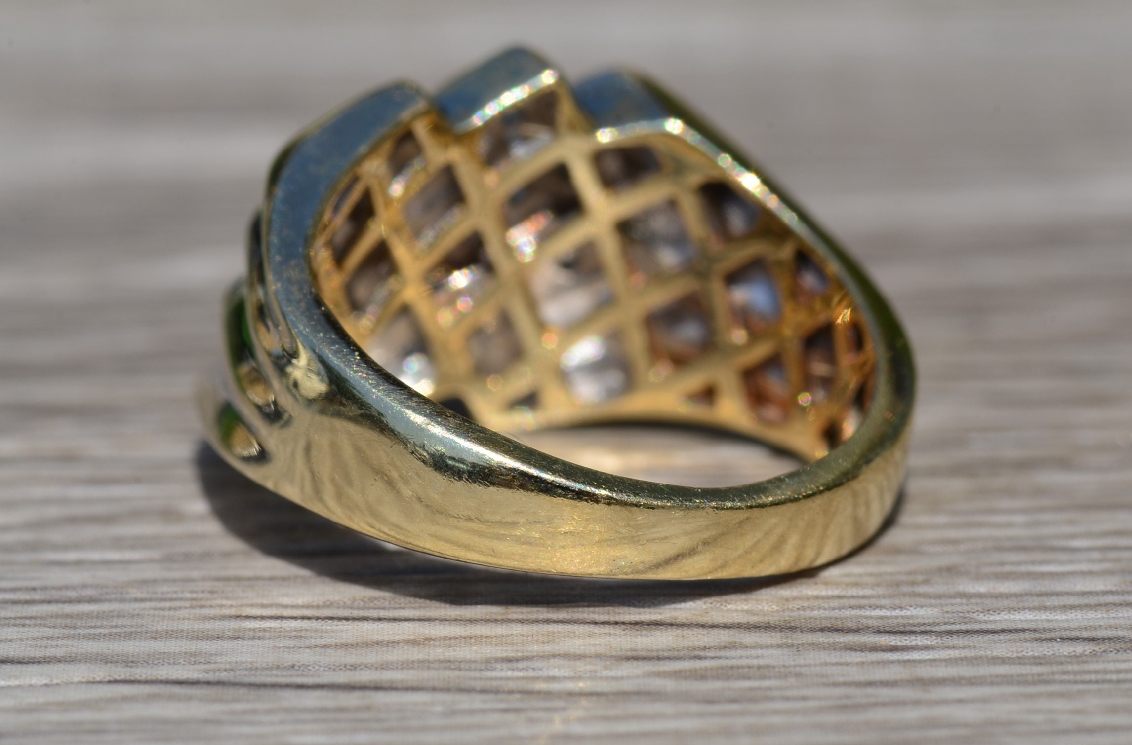 SOLD - The Deerfield Beach: Gentleman's Yellow Gold Angular Diamond Ring - Image 3