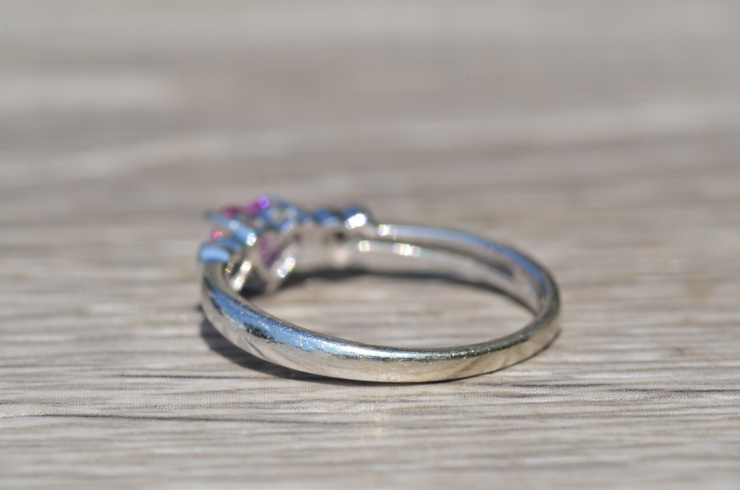 SOLD - The Hallandale: Ladies Heart Shaped Pink Topaz and Diamond Ring - Image 3