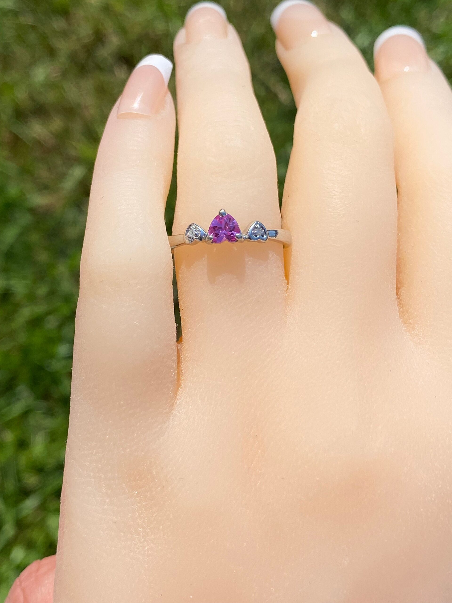 SOLD - The Hallandale: Ladies Heart Shaped Pink Topaz and Diamond Ring - Image 7