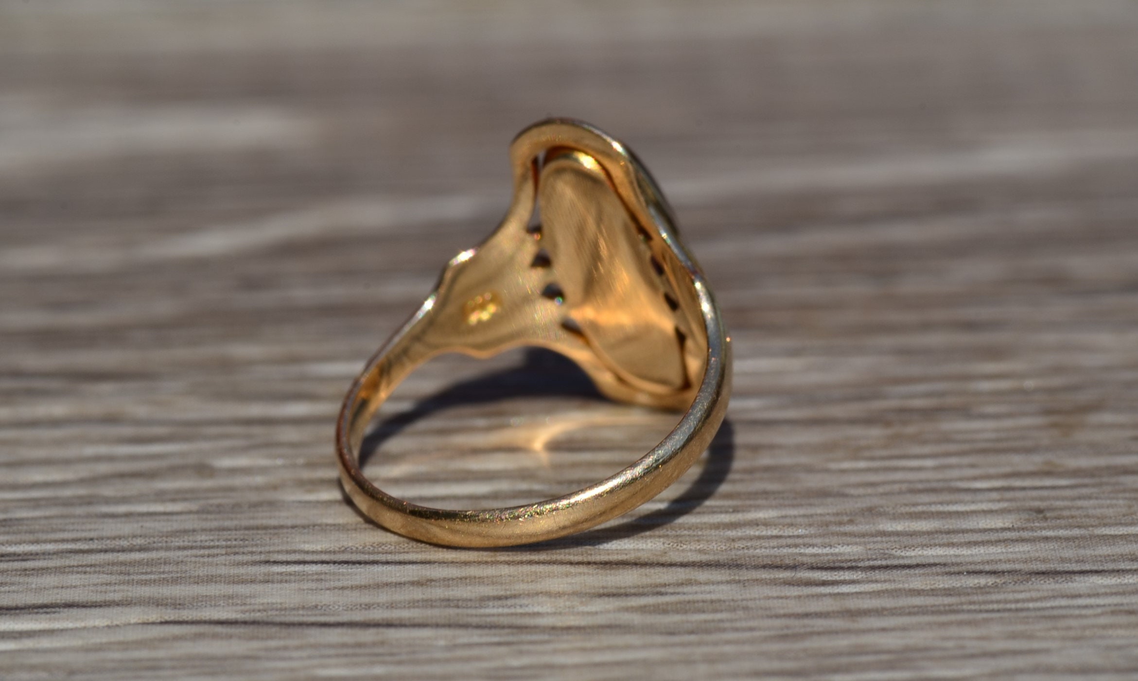 The Pomona: Antique Art Nouveau Ring set with Carnelian - Image 5
