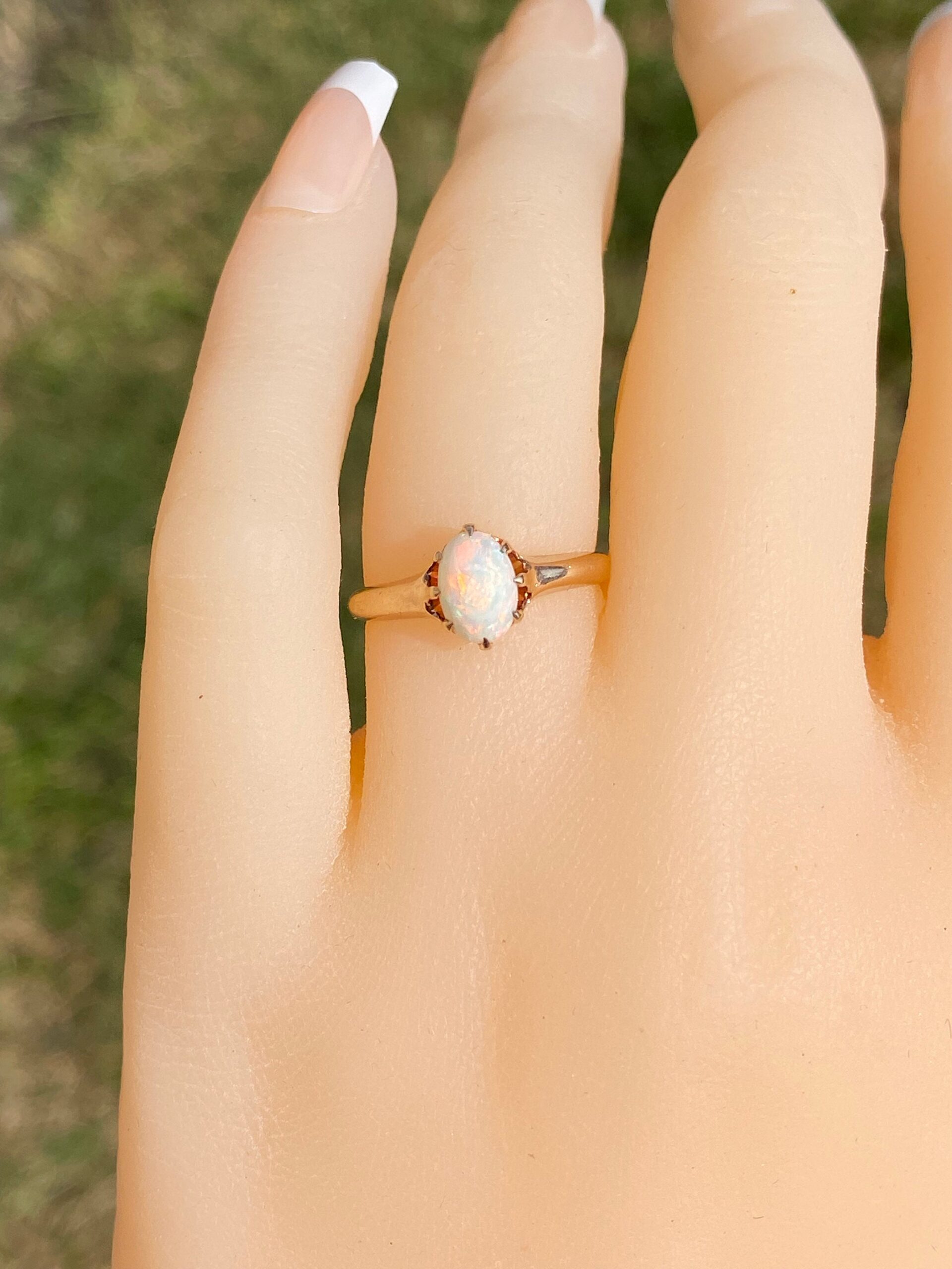 SOLD - The Downey: Antique Australian Opal Engagement Ring - Image 10