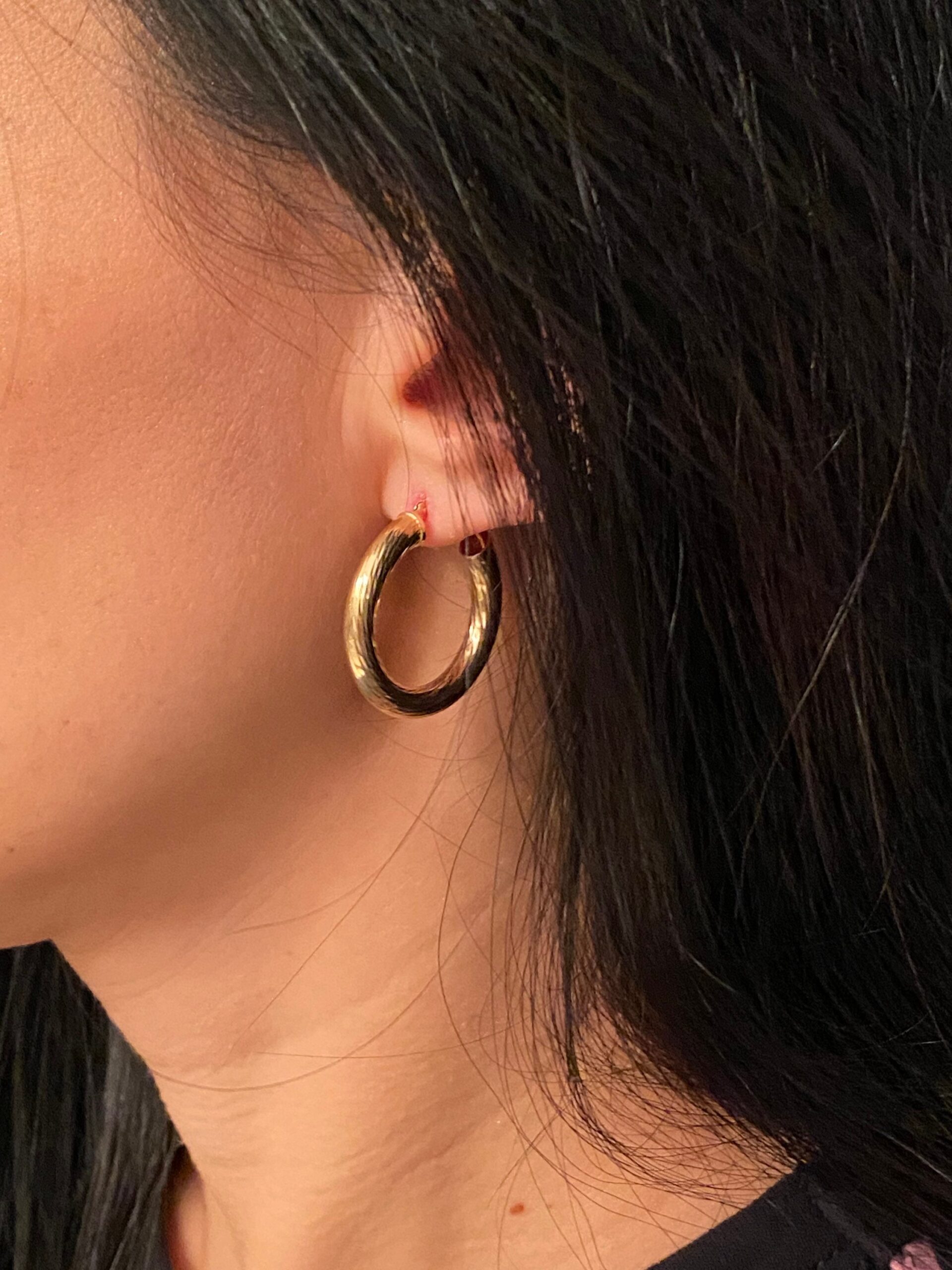 The Benicias: Classic Ladies 14 Karat Yellow Gold Hoops - Image 4