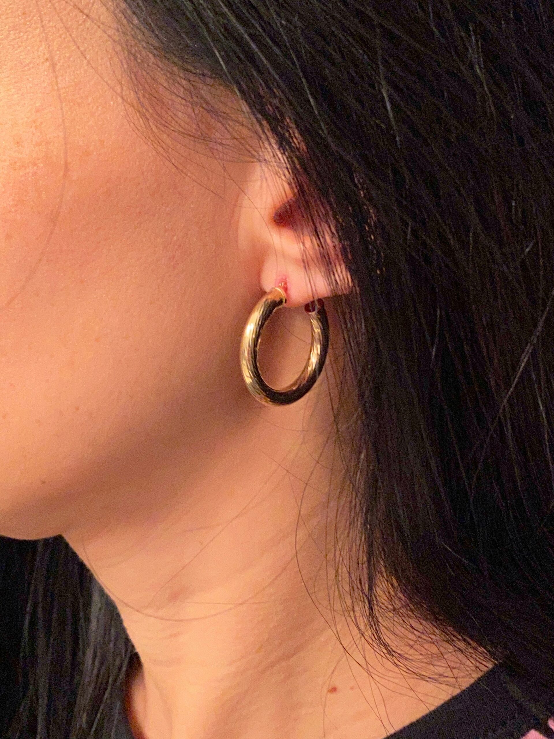 The Benicias: Classic Ladies 14 Karat Yellow Gold Hoops - Image 5