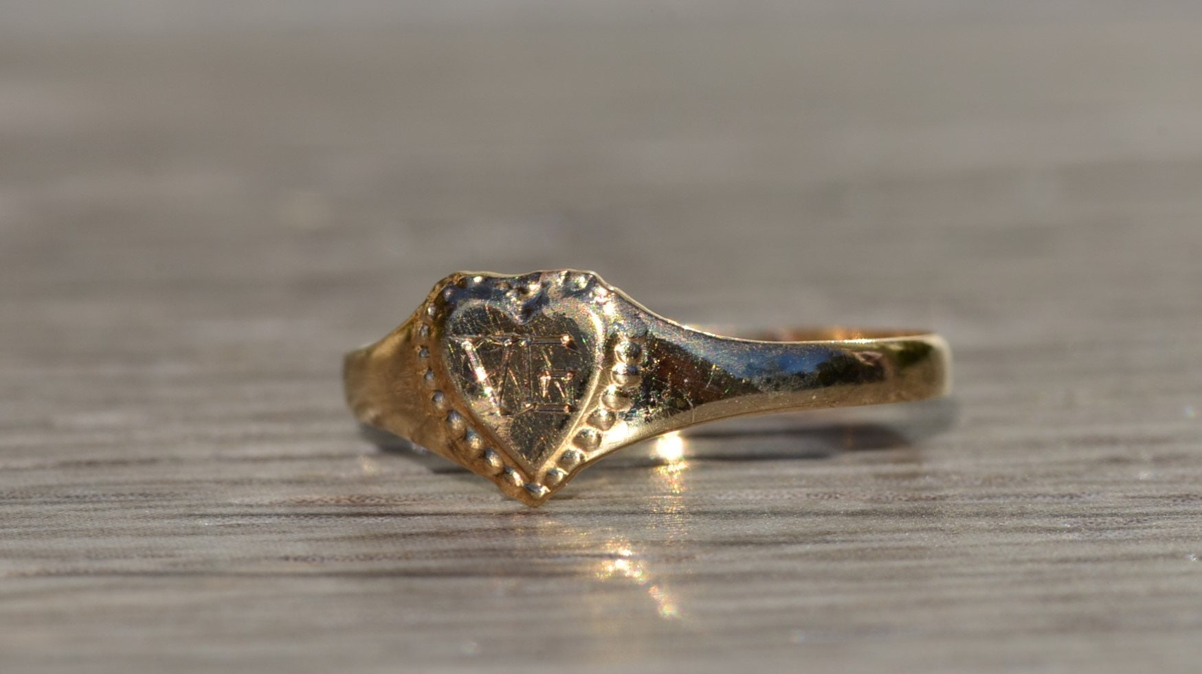 The Evart: Children's Yellow Gold Heart Ring - Image 3