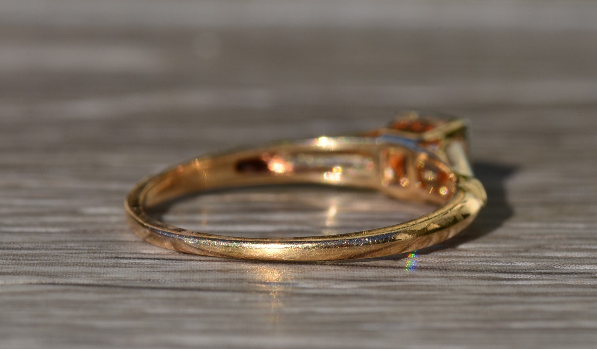 SOLD - The Galien: Ladies Art Deco 14K Gold Engagement Ring set with Diamond - Image 5