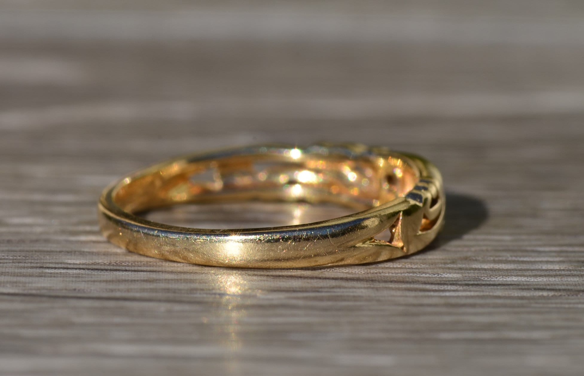 SOLD - The Jenison: Ladies Antique Signed 14K Gold Handmade Diamond Band Circa 1900 - Image 5