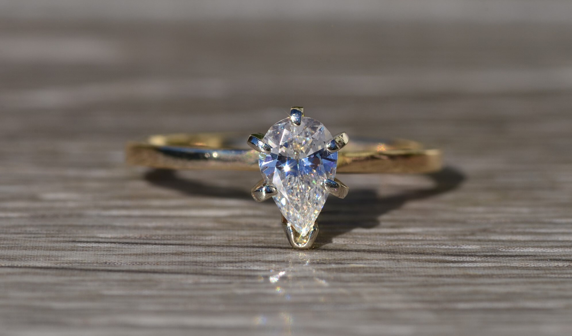 SOLD - The Lapeer: Ladies 14K Gold Diamond Engagement Ring set with 0.45 CT Pear Shaped Center - Image 8