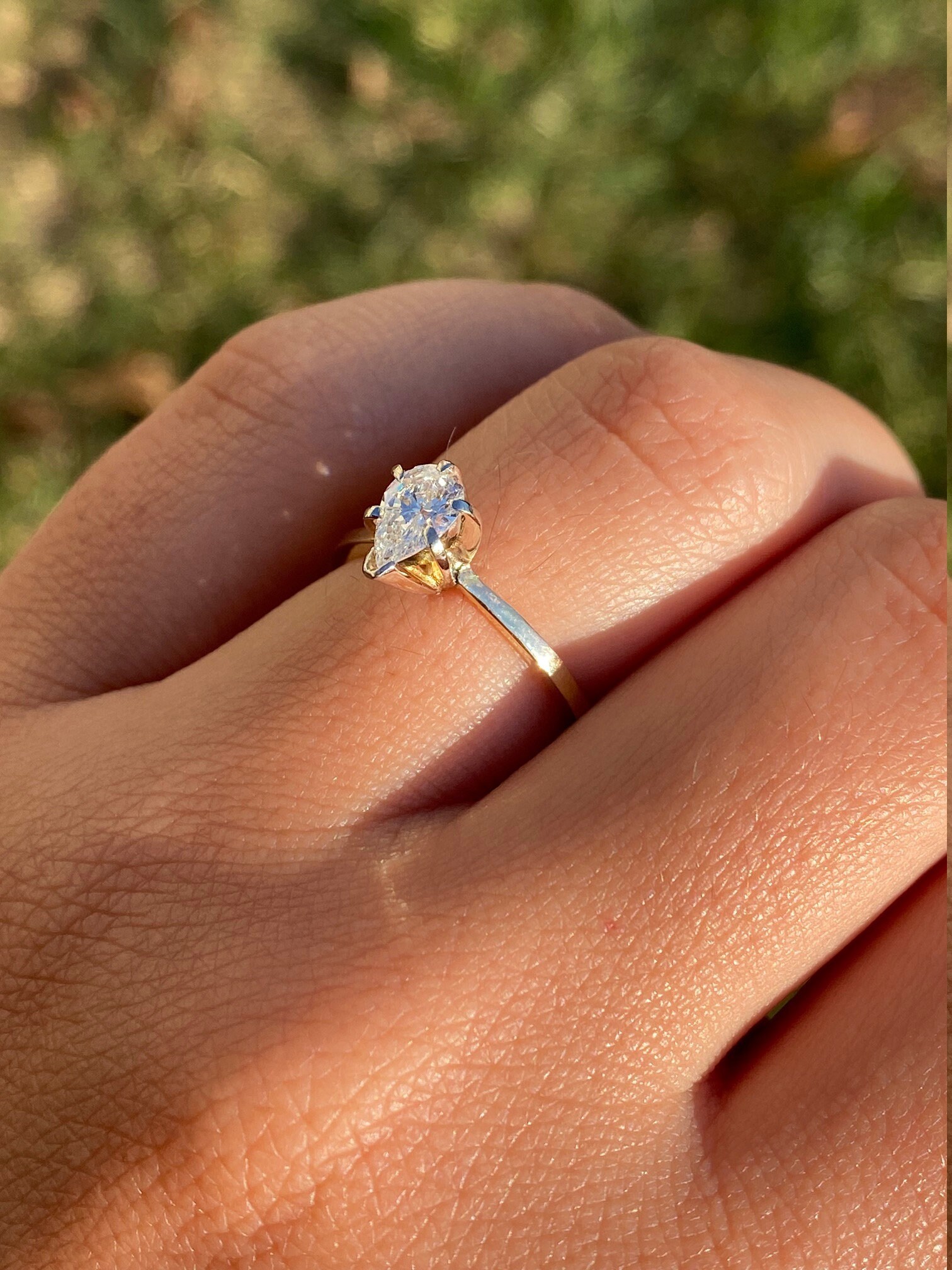 SOLD - The Lapeer: Ladies 14K Gold Diamond Engagement Ring set with 0.45 CT Pear Shaped Center - Image 10