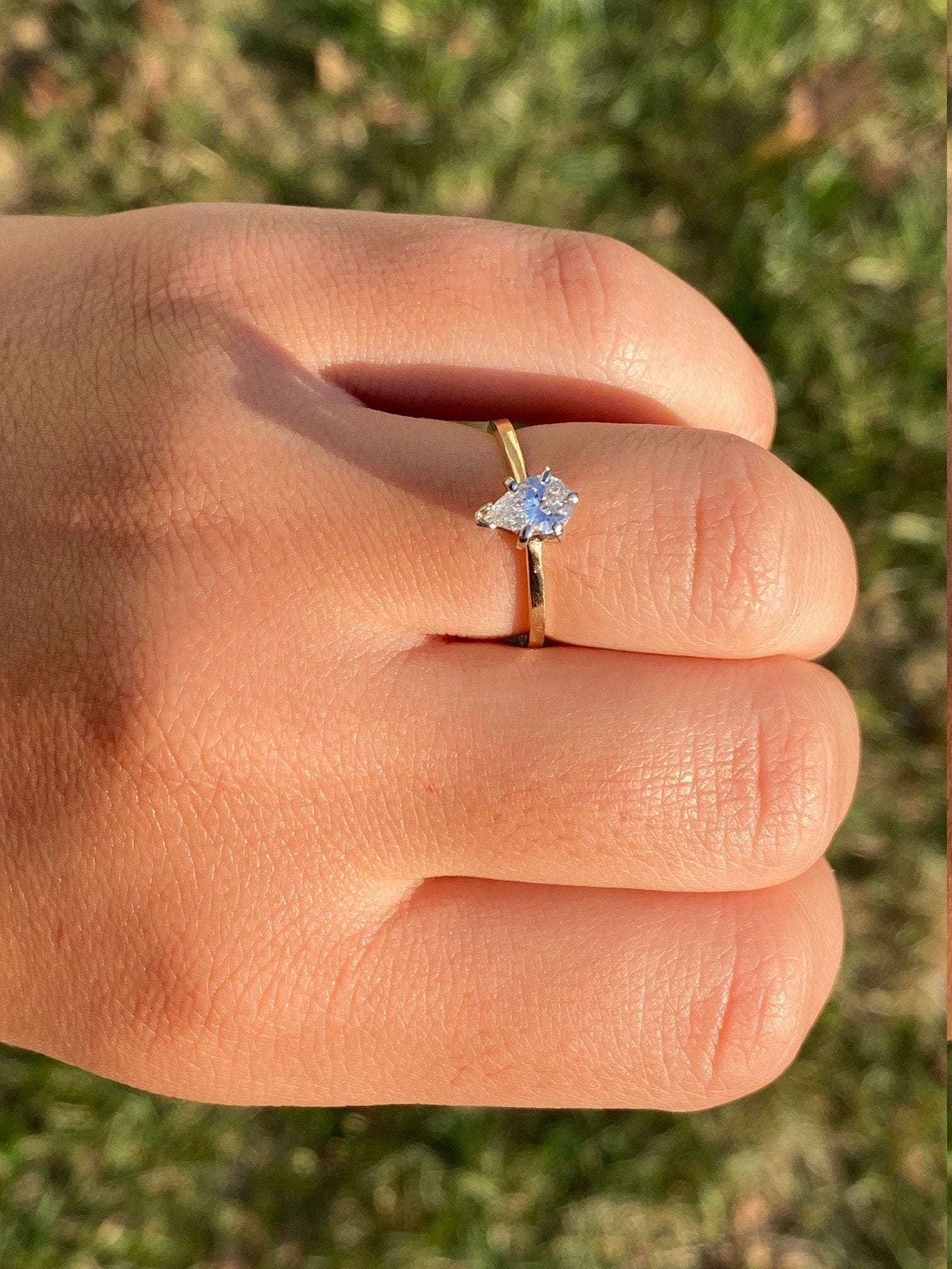 SOLD - The Lapeer: Ladies 14K Gold Diamond Engagement Ring set with 0.45 CT Pear Shaped Center - Image 11