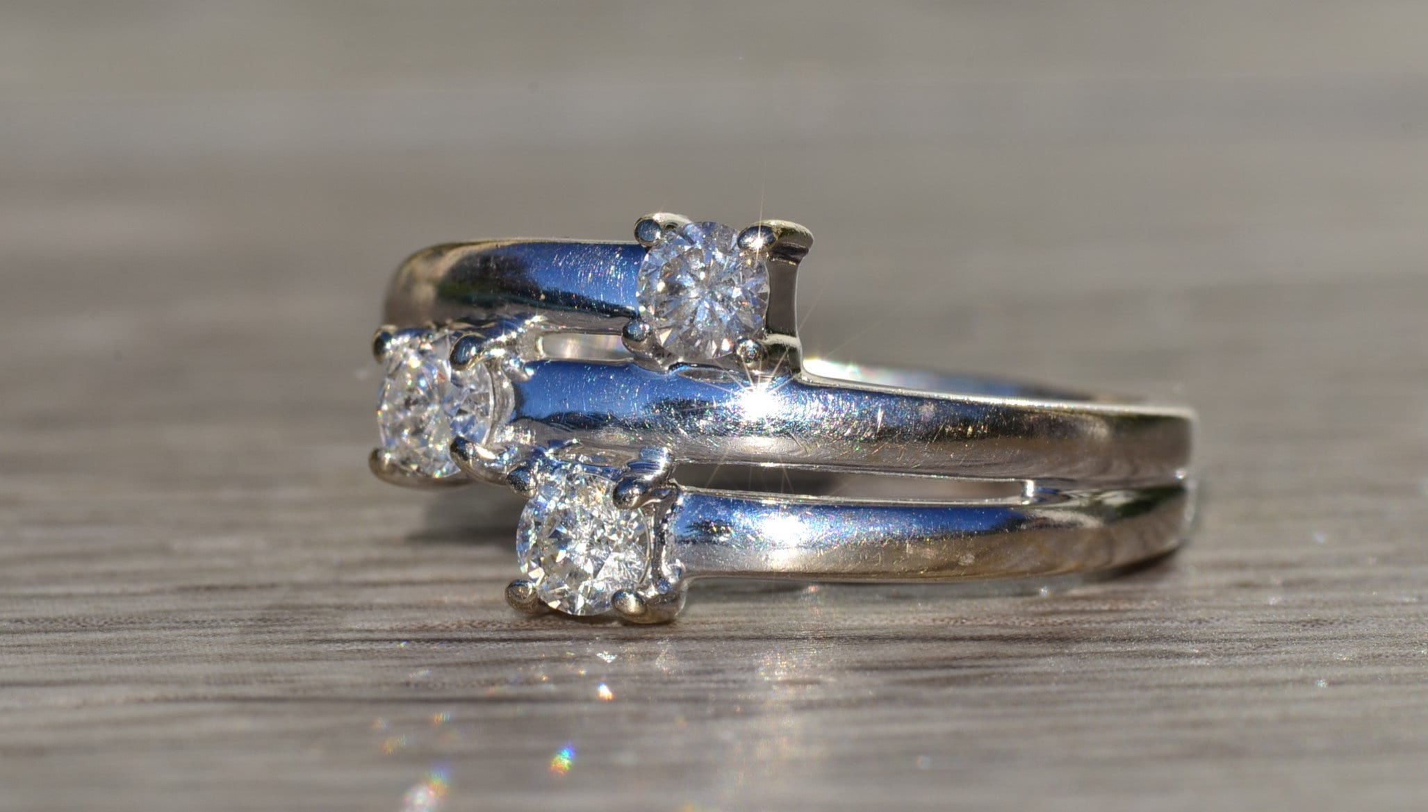 The Livonia: Ladies 14K White Gold Cocktail Ring set with 0.50 CTW Diamonds - Image 3