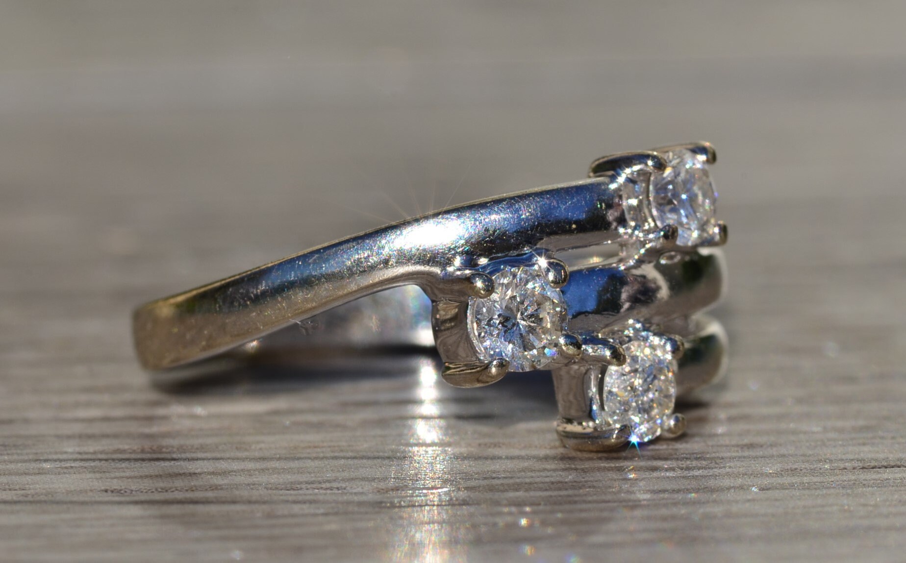The Livonia: Ladies 14K White Gold Cocktail Ring set with 0.50 CTW Diamonds - Image 6