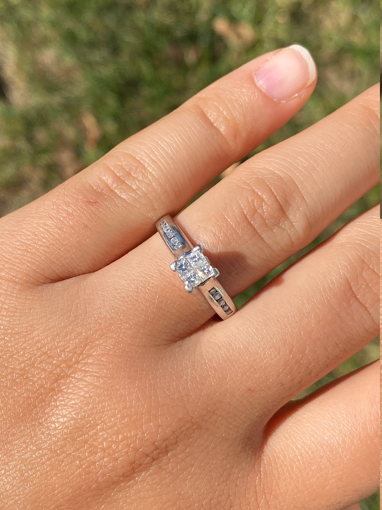 The Mancelona Village: Ladies Platinum Engagement Ring set with Princess Cut Diamonds - Image 7