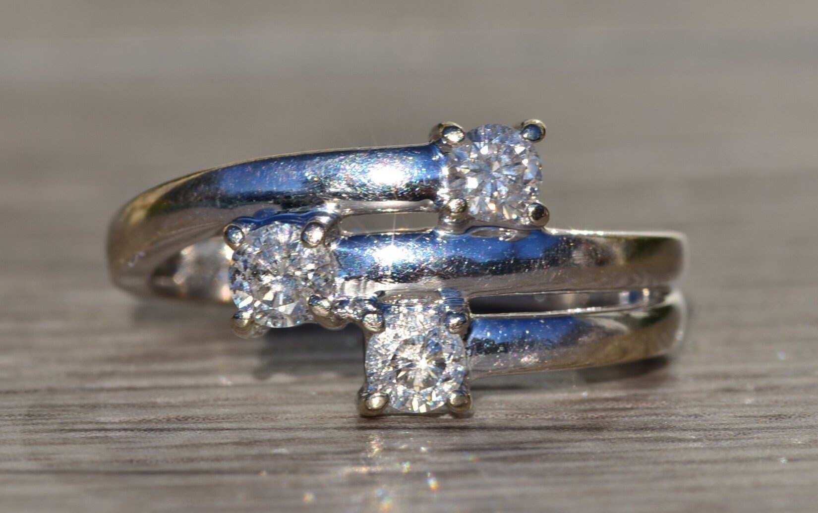 The Livonia: Ladies 14K White Gold Cocktail Ring set with 0.50 CTW Diamonds - Image 2