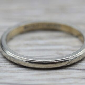 Ladies 14K Thin White Gold Wedding Band