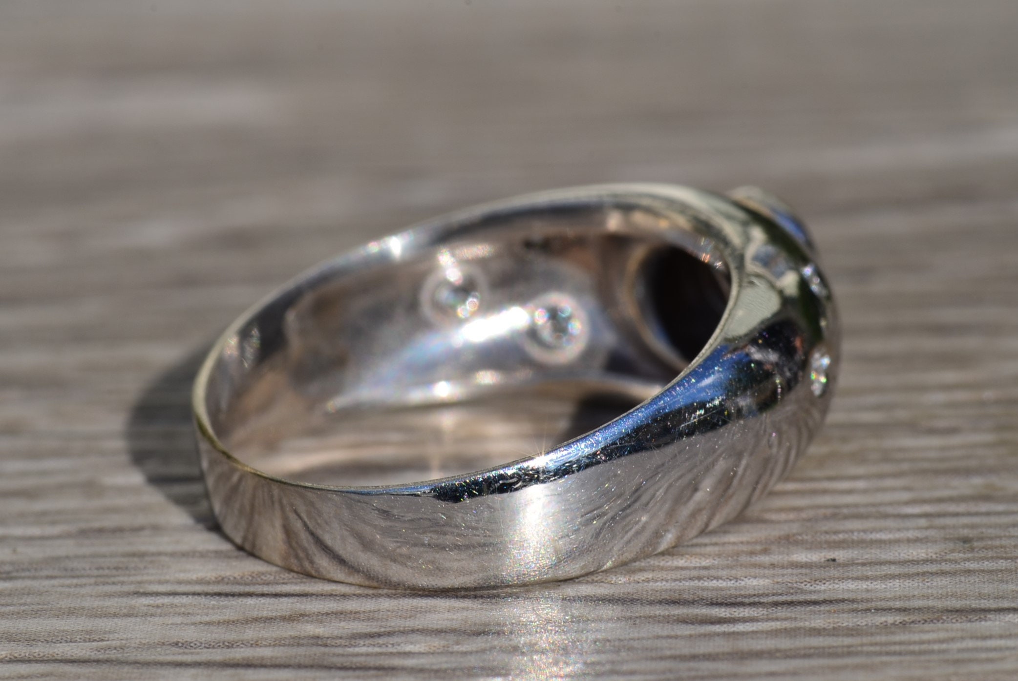 The Benzonia: Men's Vintage 14K White Gold Diamond Ring - Image 5
