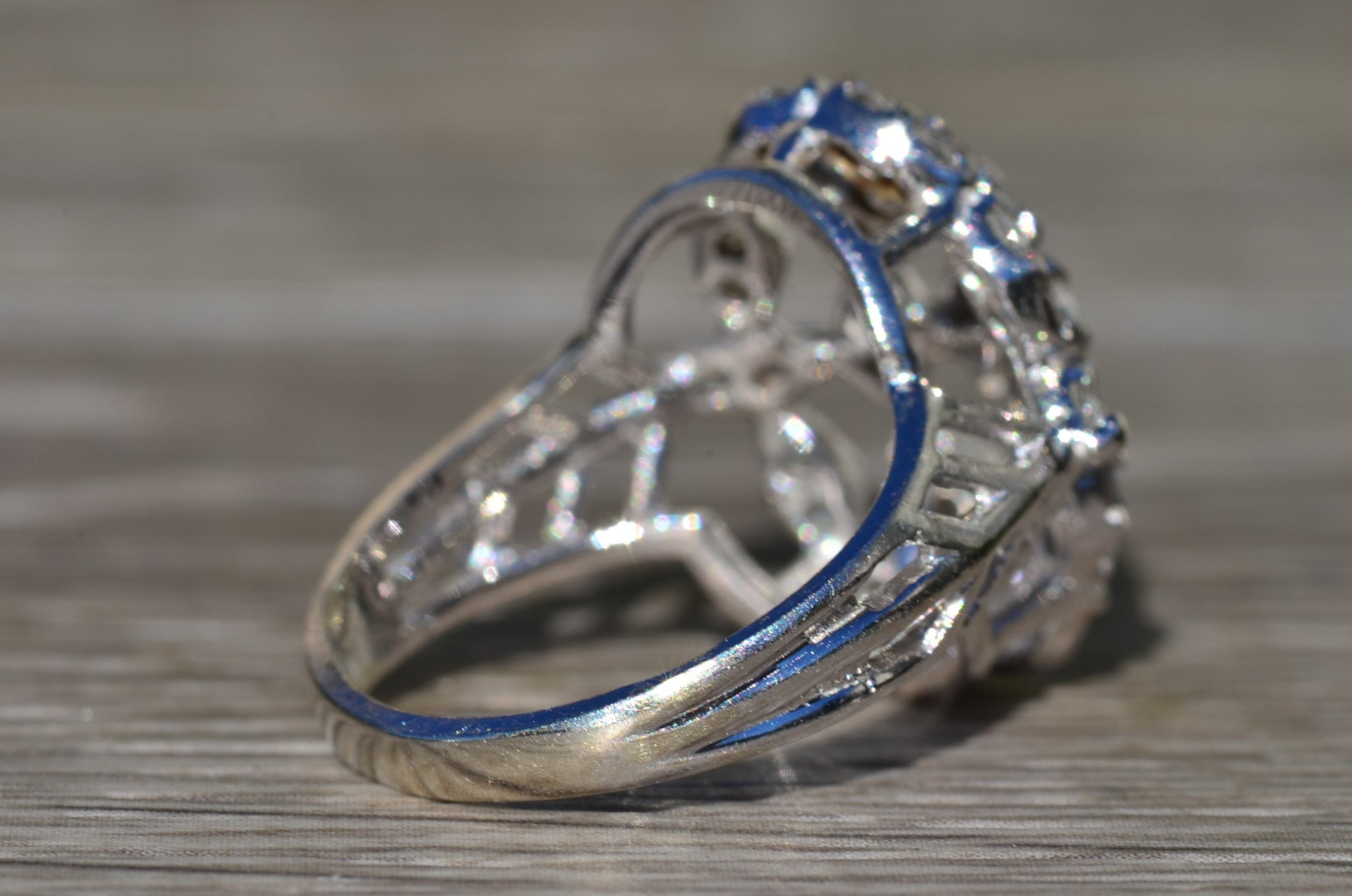 The Escanaba: Ladies Signed Bristol 14K White Gold Cocktail Ring set with 0.85 CTW Diamonds - Image 5
