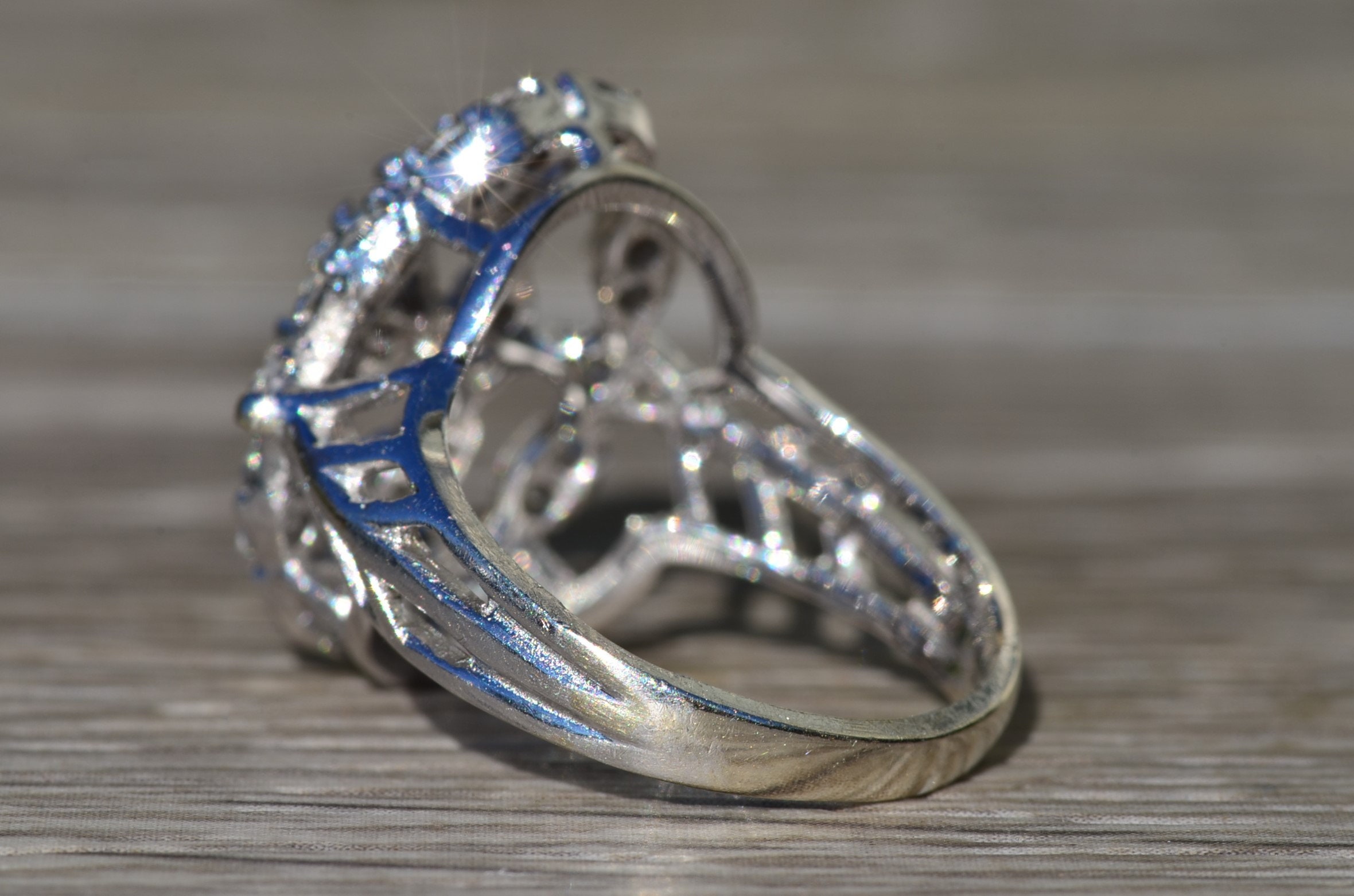 The Escanaba: Ladies Signed Bristol 14K White Gold Cocktail Ring set with 0.85 CTW Diamonds - Image 4