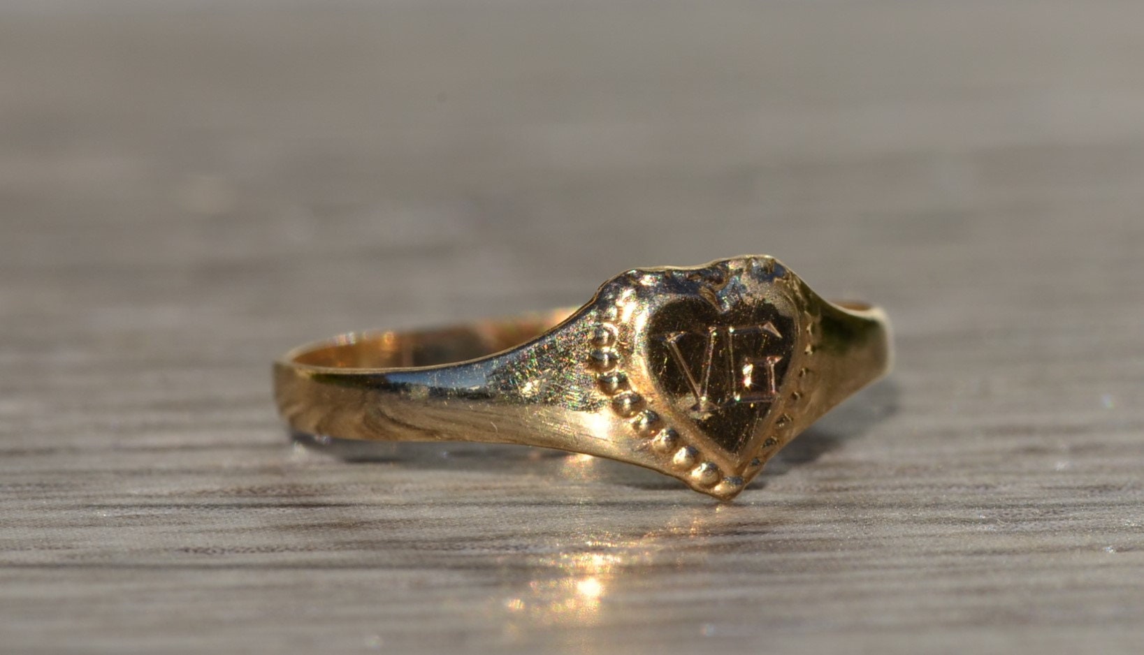 The Evart: Children's Yellow Gold Heart Ring - Image 6