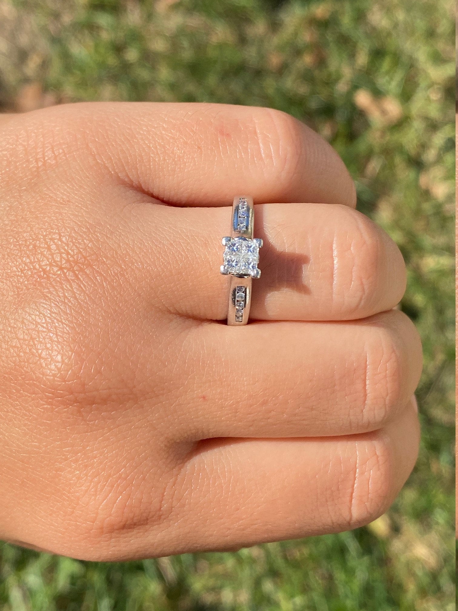 The Mancelona Village: Ladies Platinum Engagement Ring set with Princess Cut Diamonds - Image 9